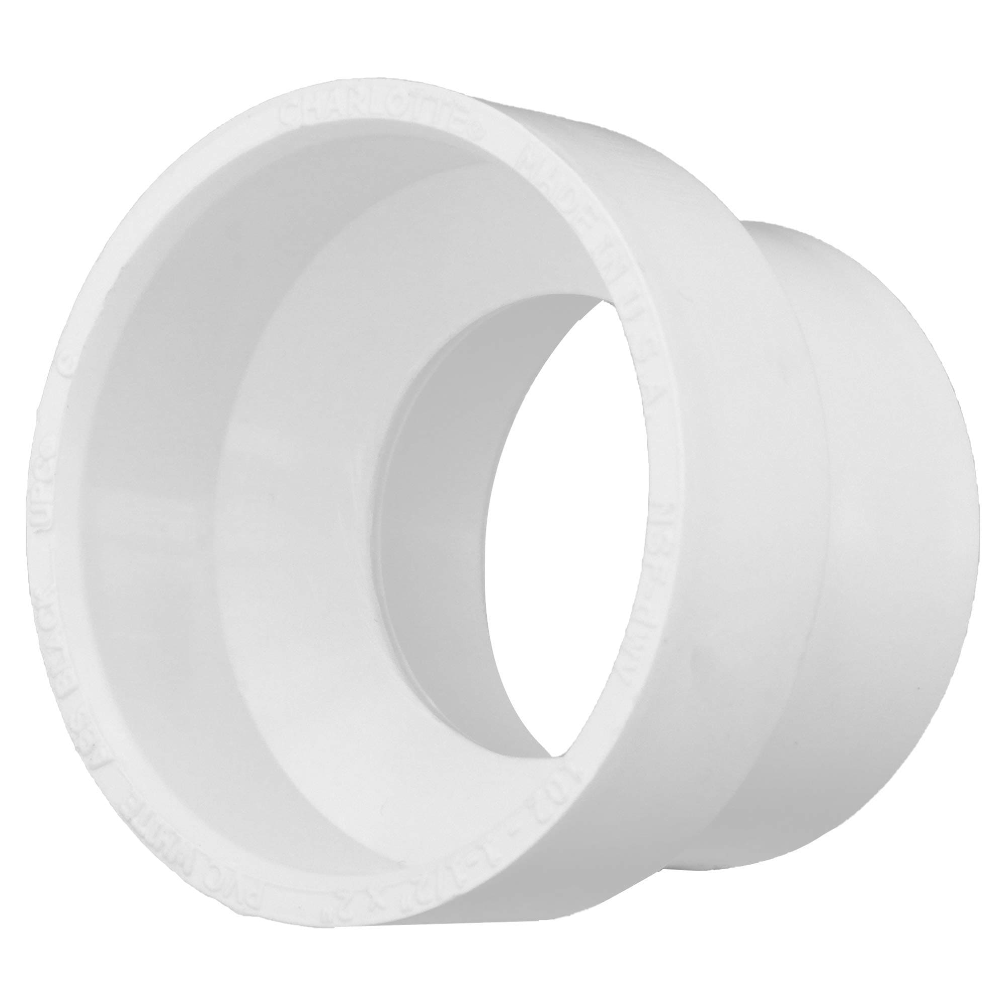 Charlotte Pipe -  1-1/2 in x 2 in PVC DWV Reducer Schedule 40 Plain End to Hub 25-Pack