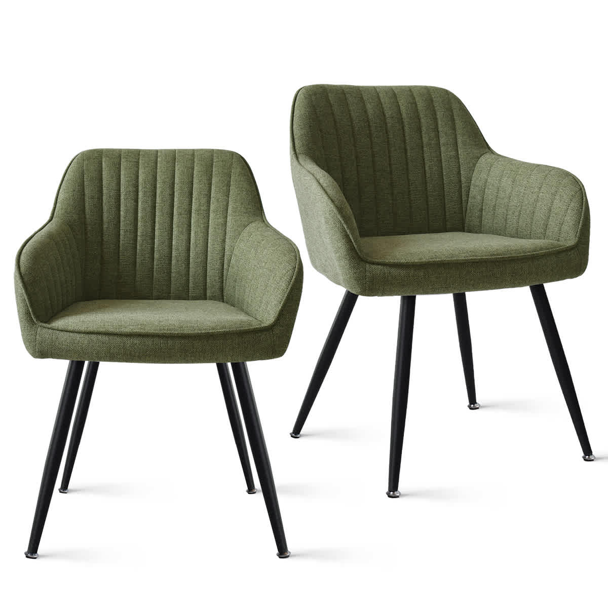 Maison Boucle BOSTON-ARM-GREEN-2 Dining-Chairs - View #2