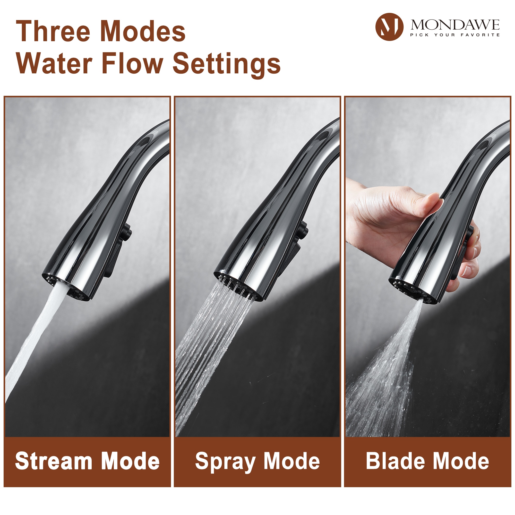 Mondawe MD-D96-MB Kitchen-Faucets - View #6