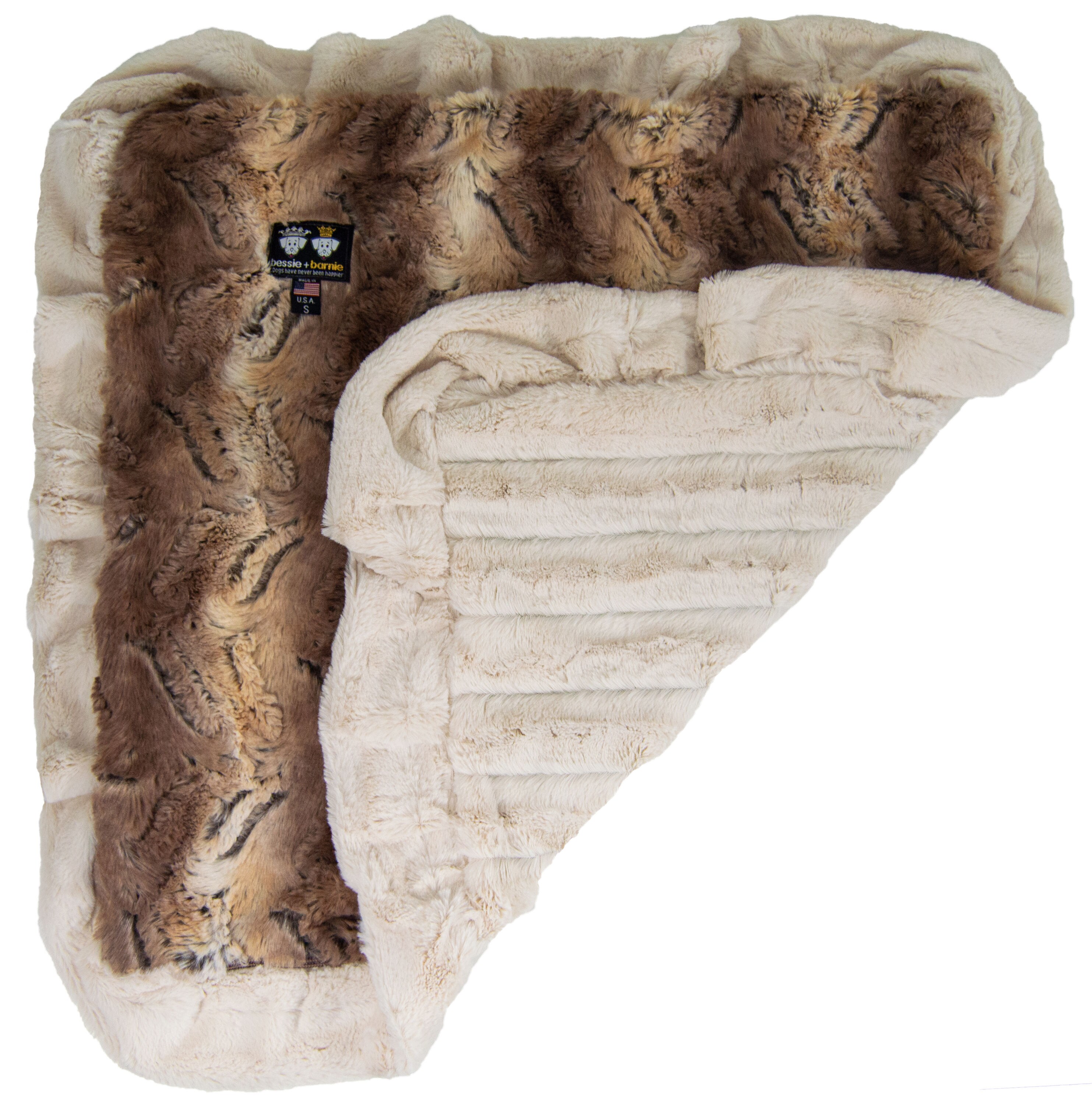Bessie and Barnie BLNKTZ-NBSM-XS2 Square Brown Polyester Bolster Dog Bed (Extra Small)