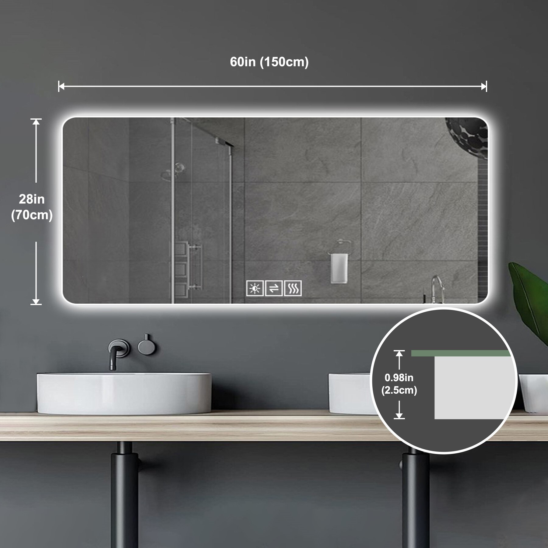 Lirago FXL20610-607B59 Framed-Bath-Mirrors - View #5