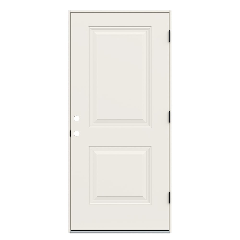JELD-WEN JWPRO249900039 36-in x 80-in x Steel No glass Left-hand outswing Primed Prehung Front Door Insulating core