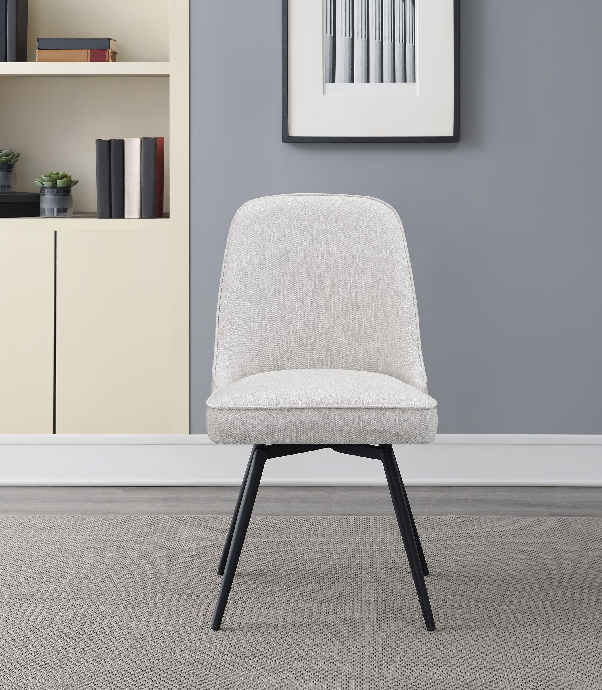 Office Star Products MRT-H15 Martel Midcentury Cream Swivel Accent Chair