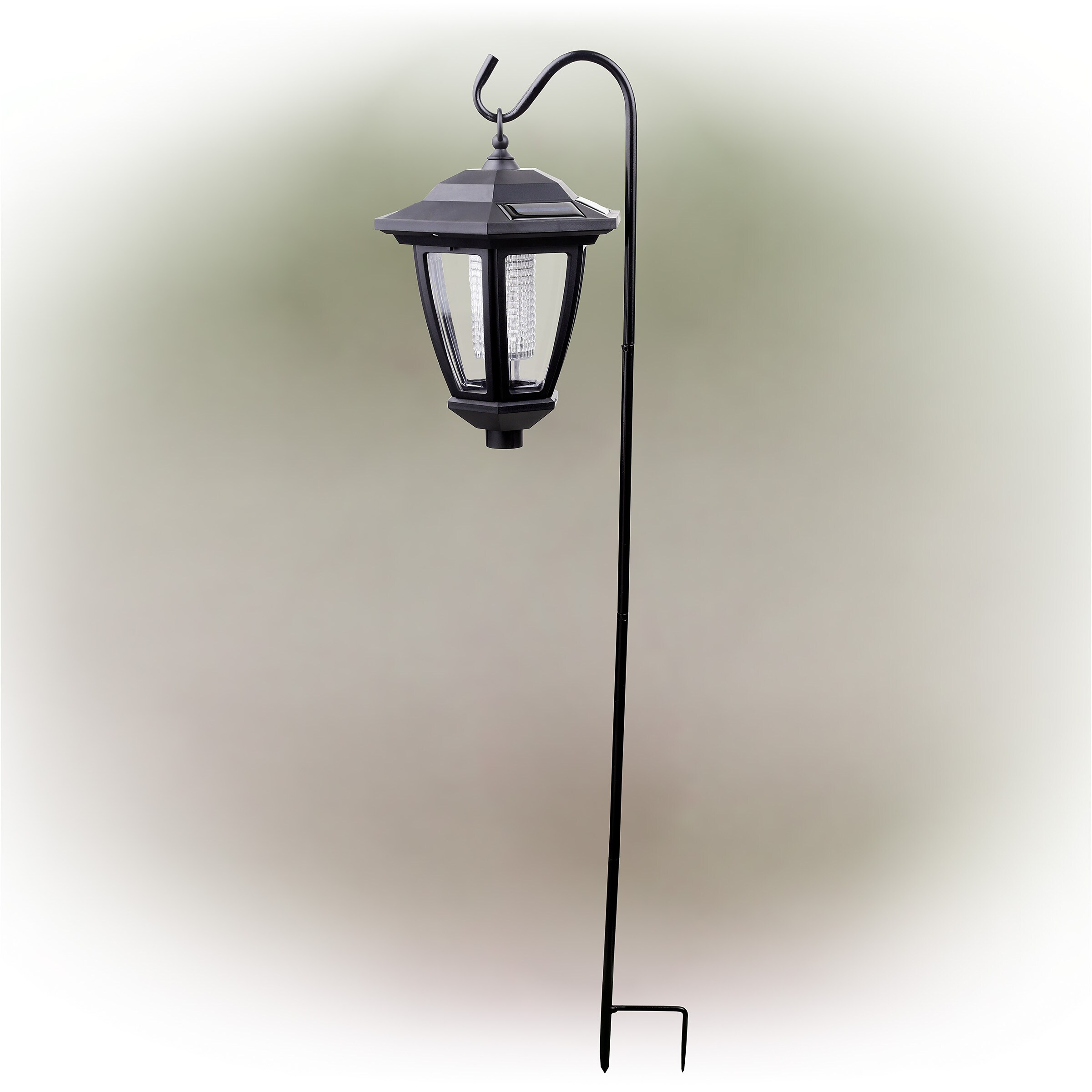 Solar Black LED Outdoor Wall Lantern
