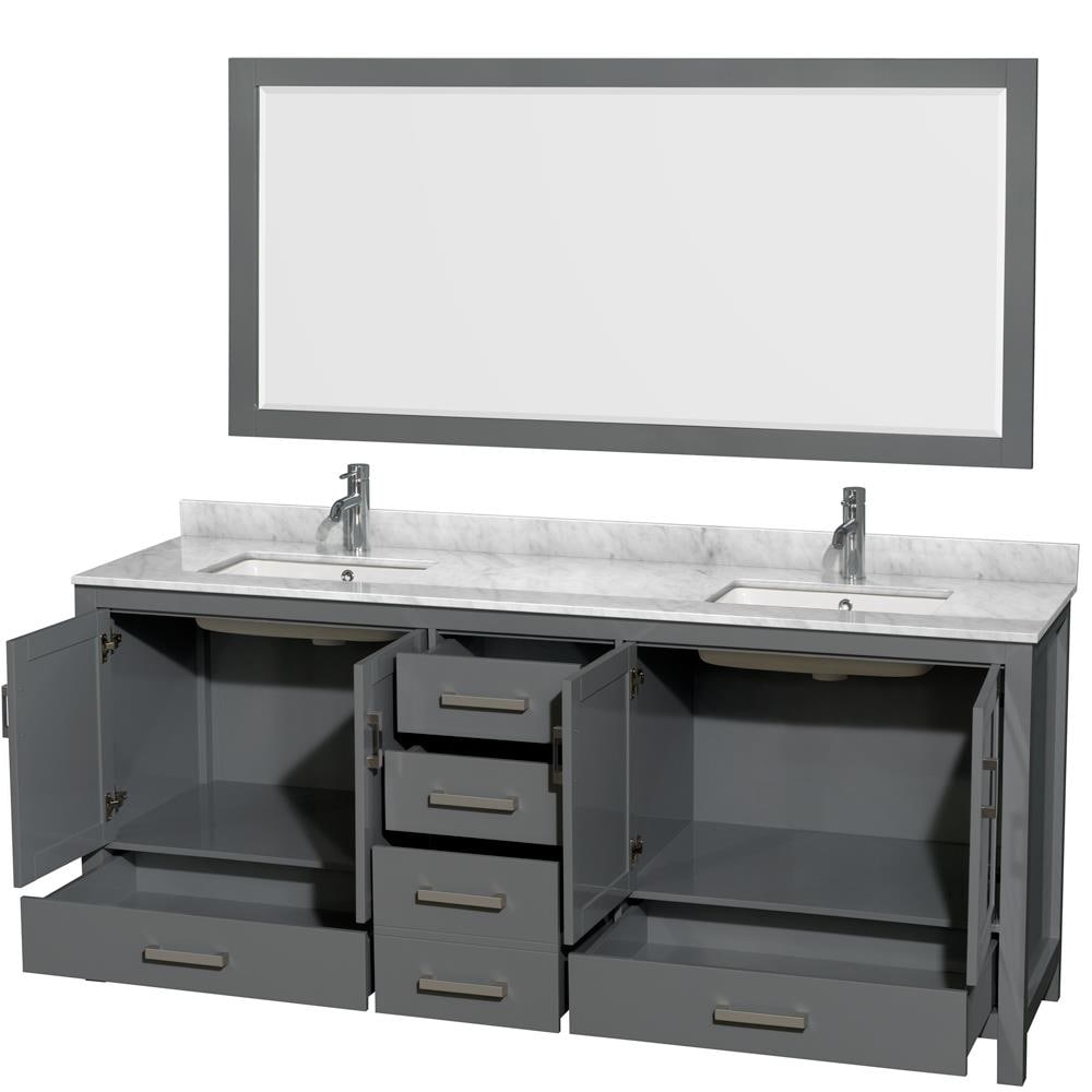 Wyndham Collection WCS141480DKGCMUNSM70 Bath-Vanity-Combo - View #2