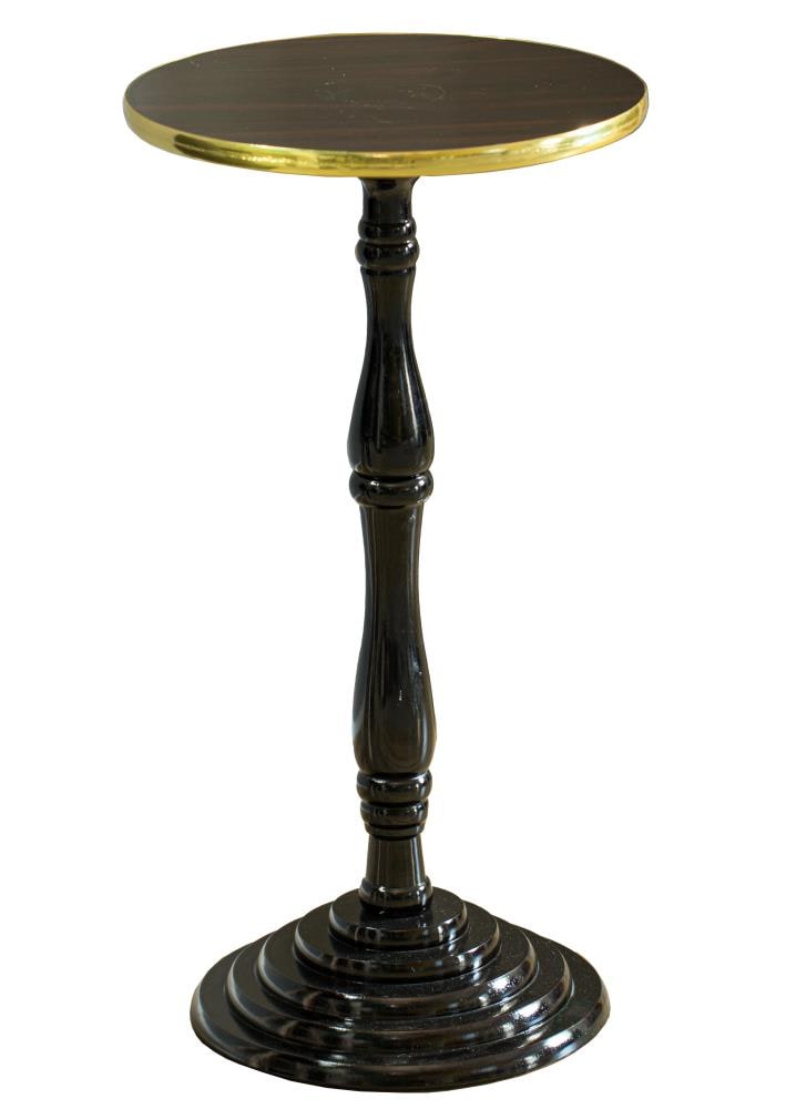 Bold Tones QI003778.BN 13.75-in W x 26.5-in H Brown Wood Round Modern End Table