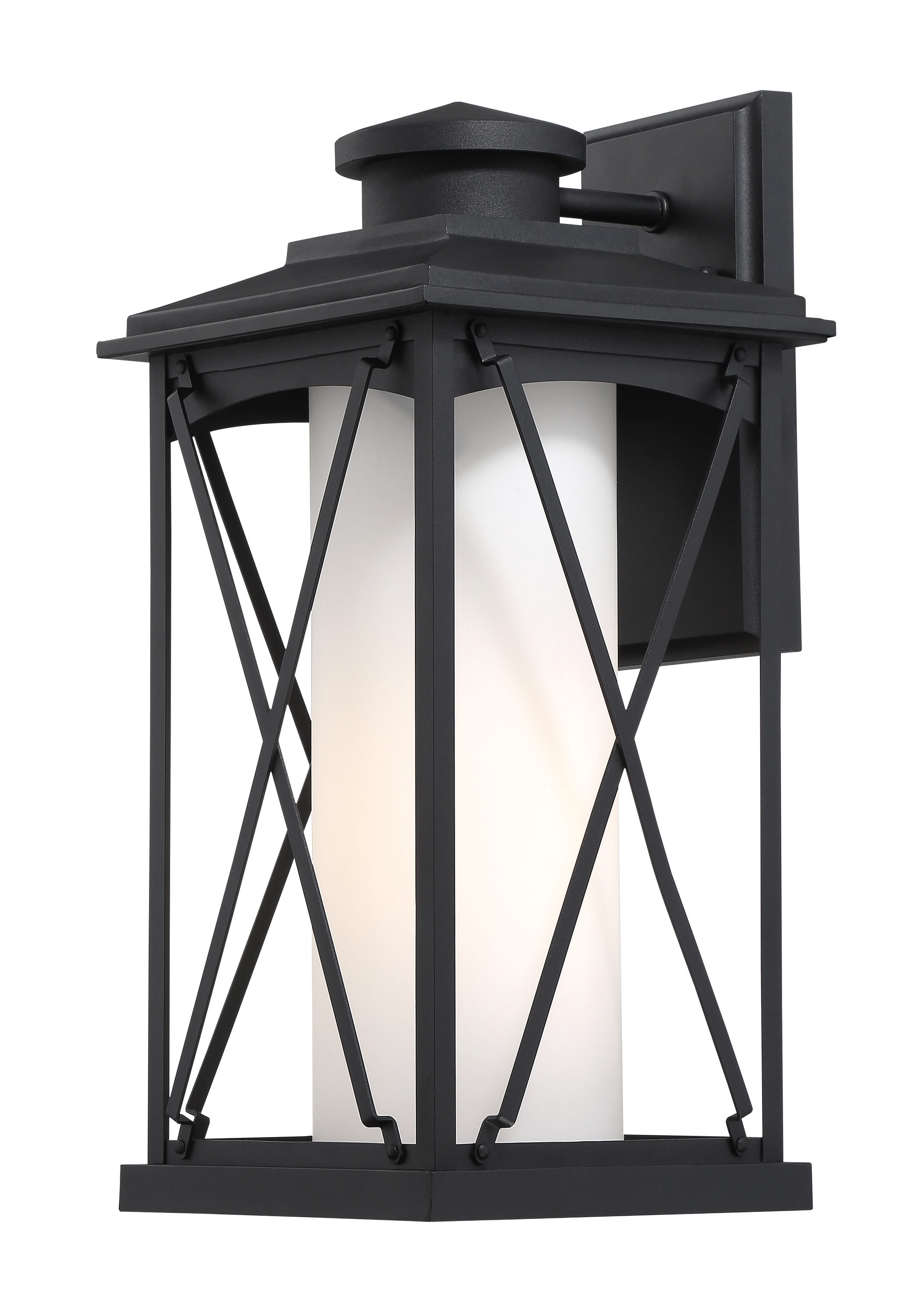 Minka Lavery 72683-66 Lansdale 1 -Light 18-in H Matte Black Hardwired Outdoor Wall Light