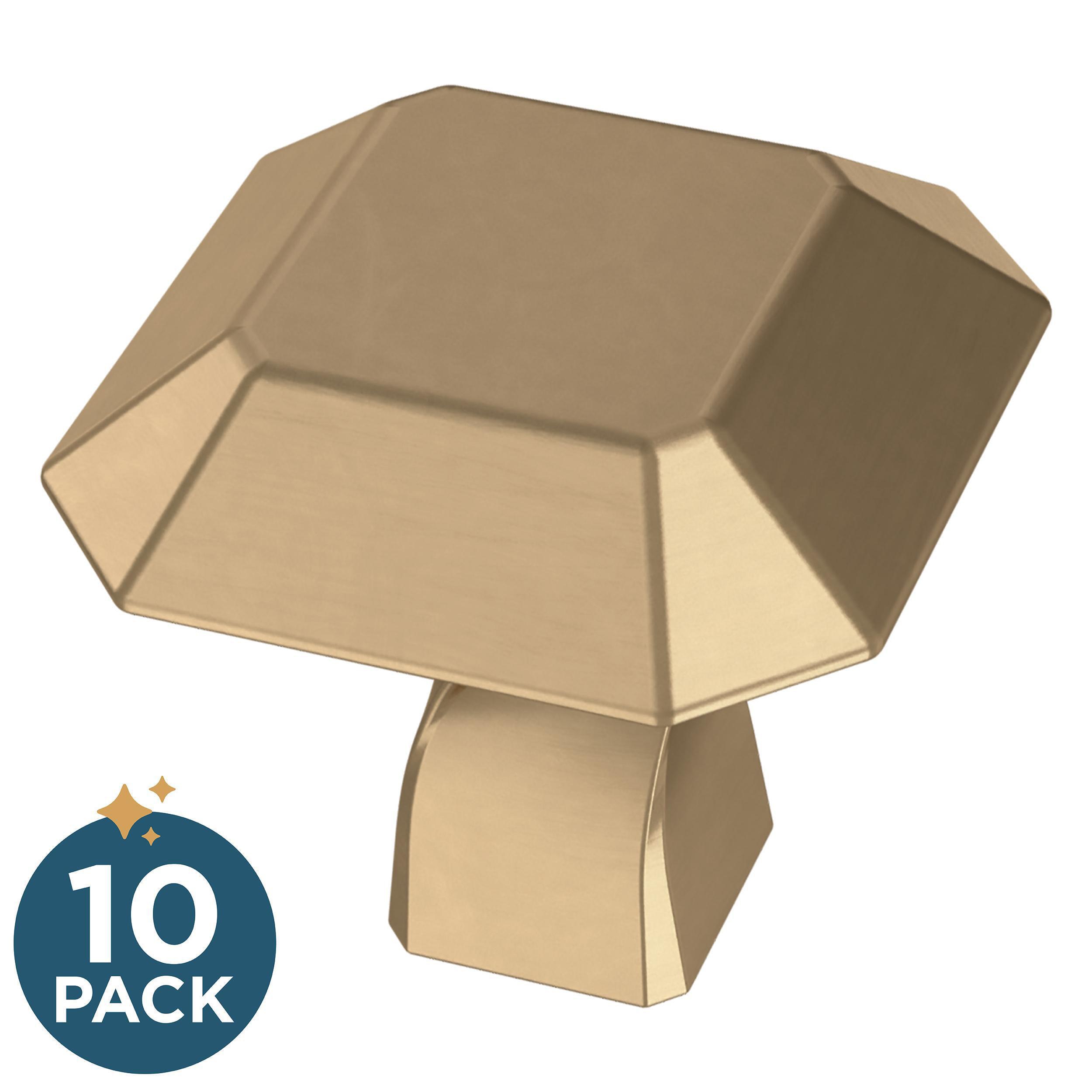 Franklin Brass P41759K-CZ-KT Napier 1-3/25-in Champagne Bronze Geometric Cabinet Knob 10 -Pack