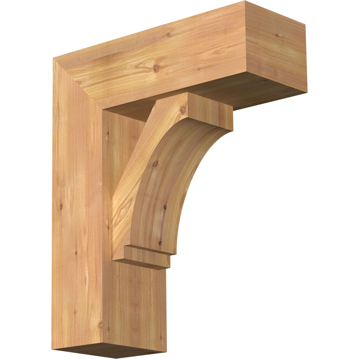 Ekena Millwork 1462767 Imperial Block Smooth Bracket with Offset Brace Western Red Cedar Wood Standard Bracket