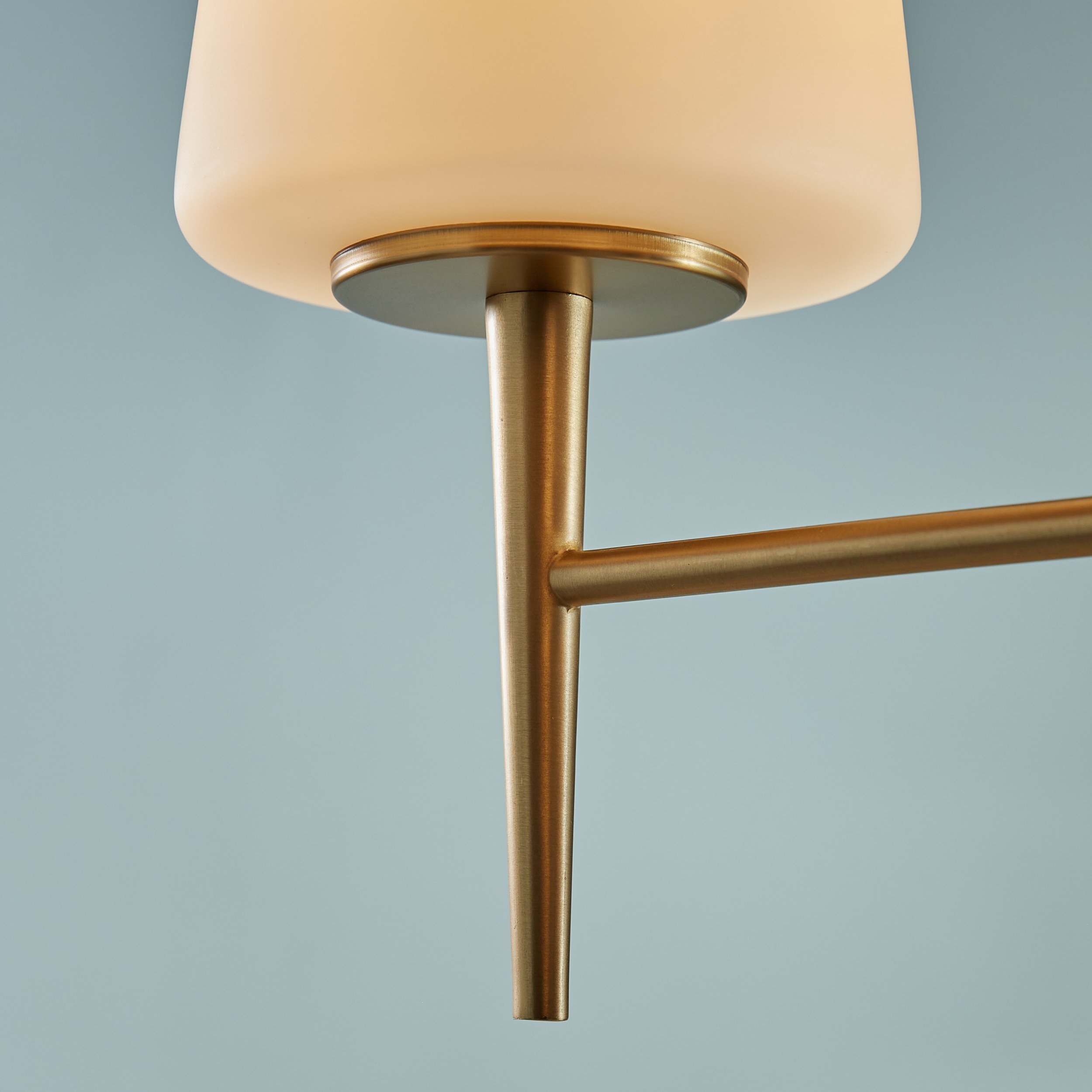 Driscoll Satin Brass and Opal Glass 3-Light Chandelier