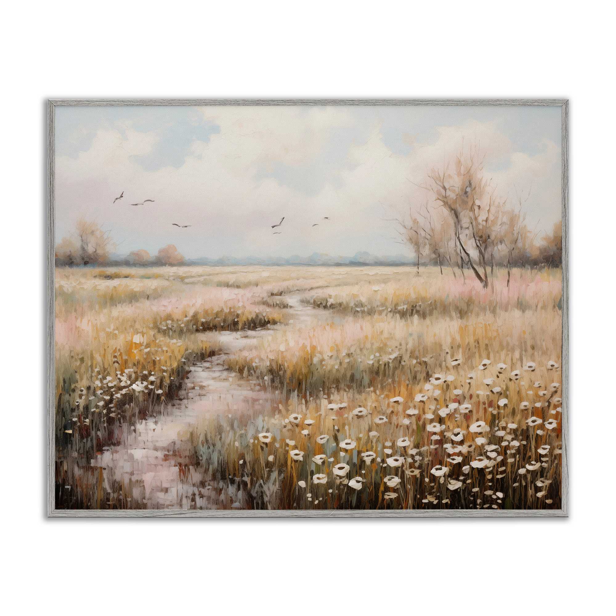 Stupell Industries BT-757-GFF-24X30 Wildflowers by Rural Path Gray Framed Giclee Art By Arlington Prints 30 x 24