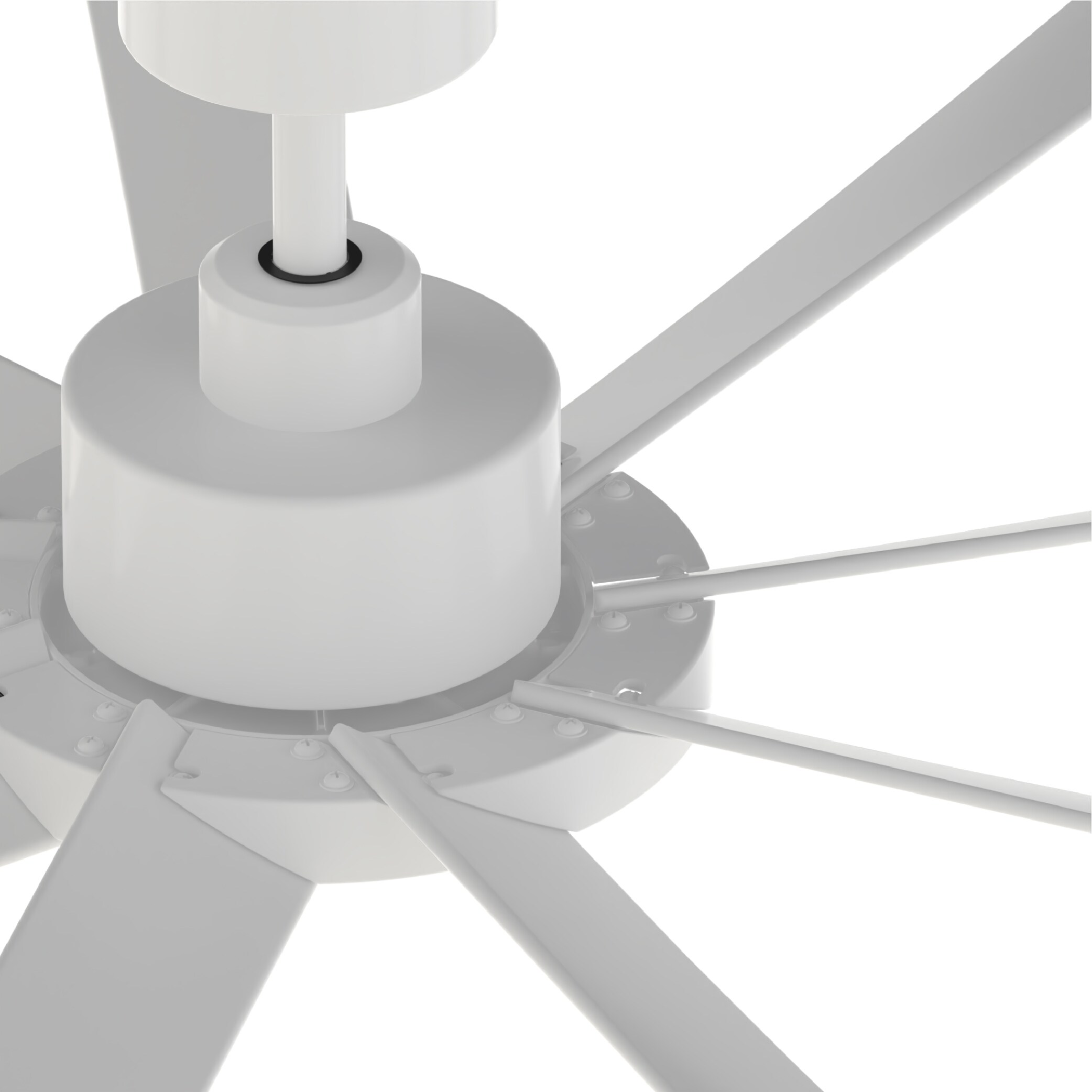 Fanimation Studio Collection SixtyFour 64-in Color-Changing Integrated LED Outdoor Matte White with Matte White Blades Ceiling Fan With Light - Remote Included ( 9 -Blade )