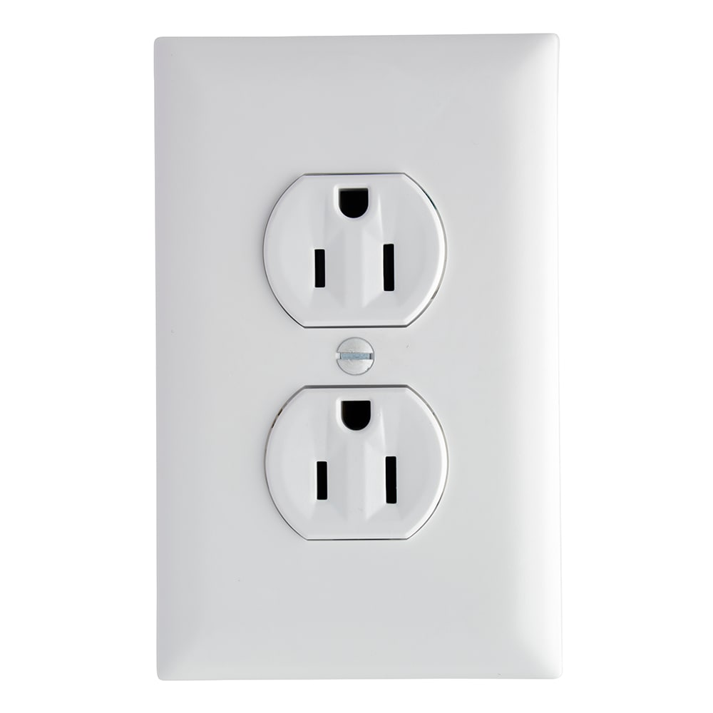 White 15A Tamper-Resistant Duplex Outlet with Thermoplastic Faceplate