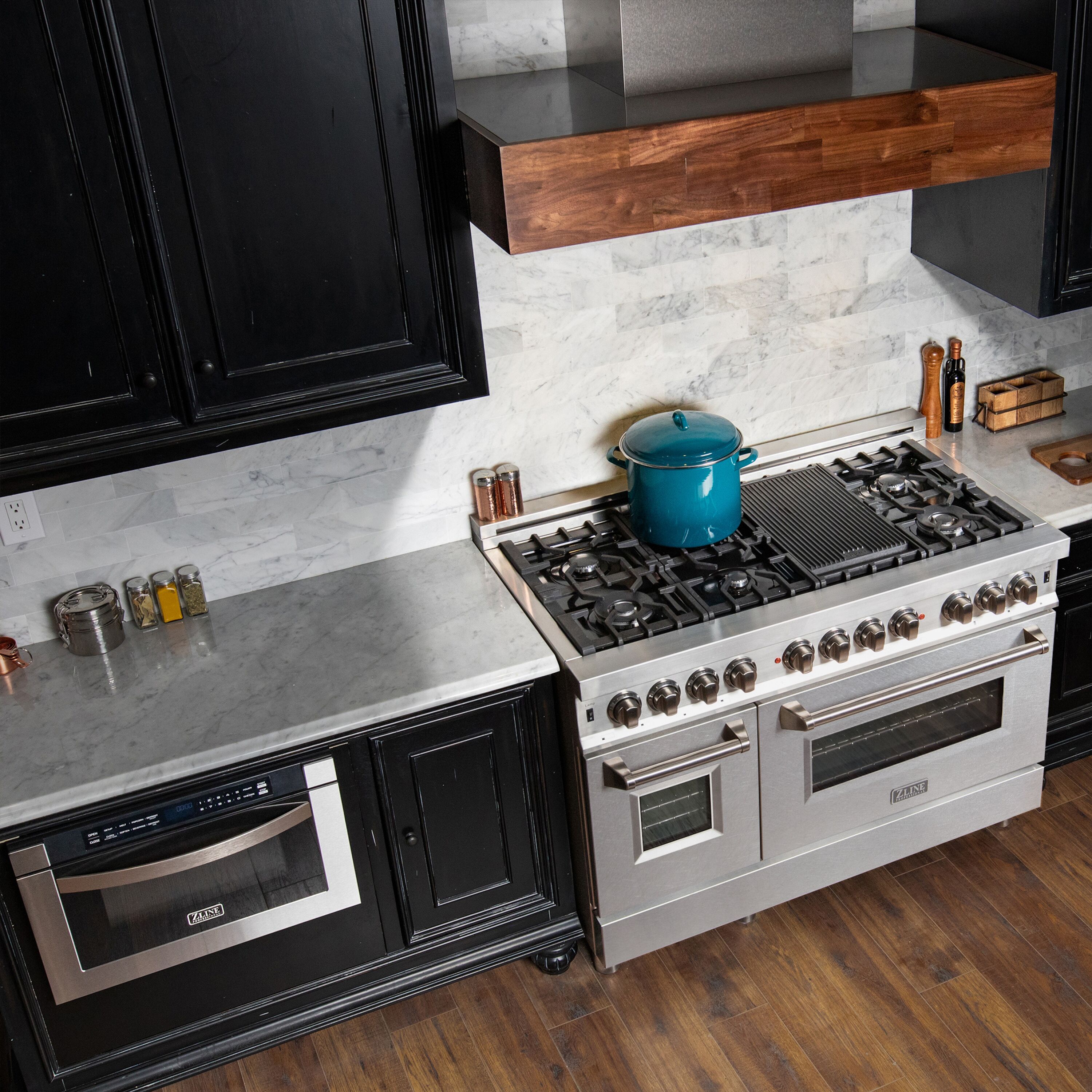 48" Stainless Steel Dual Fuel Range with 7 Burners and Griddle
