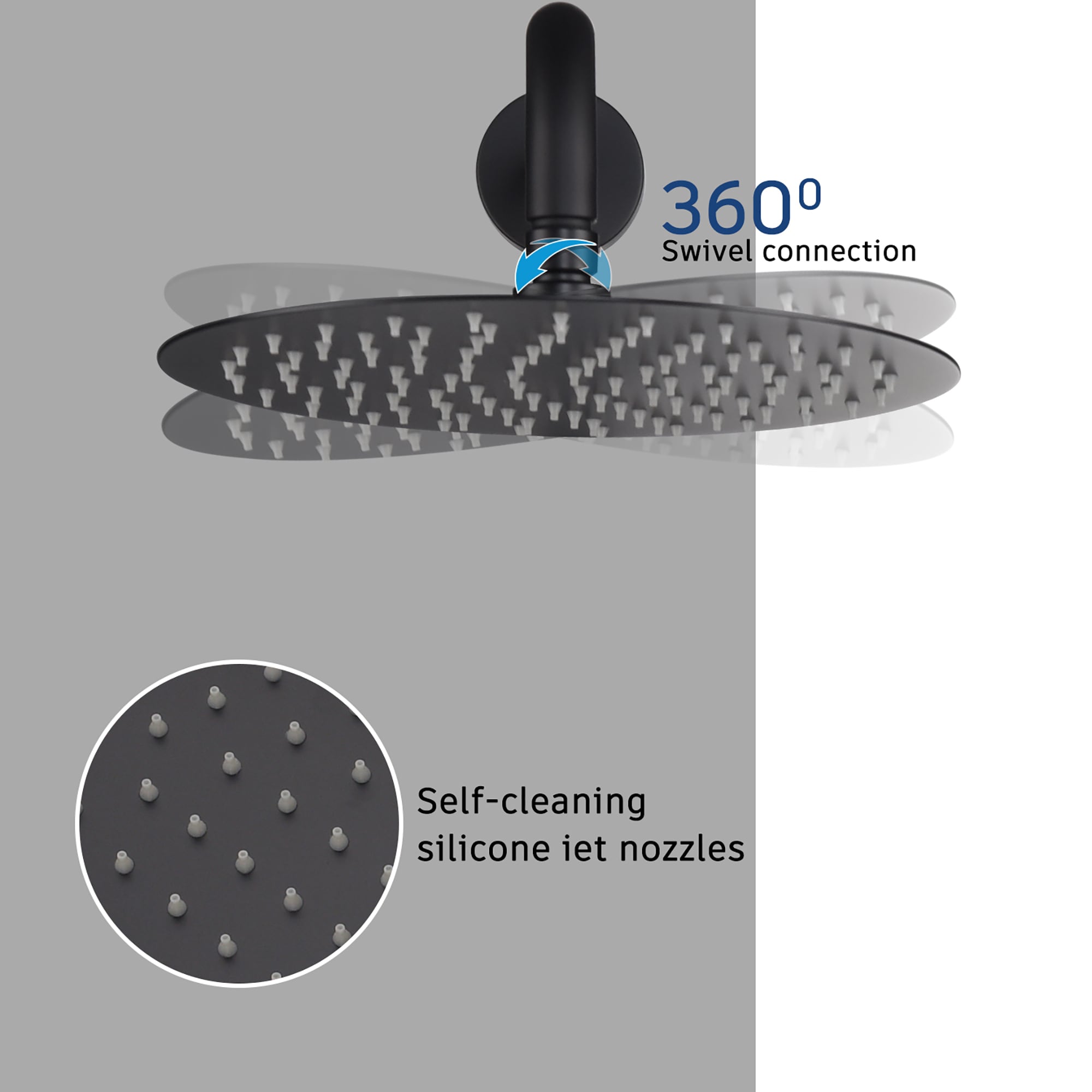 CASAINC M6610-A-10-MB Showerhead-Bar-Panels - View #6