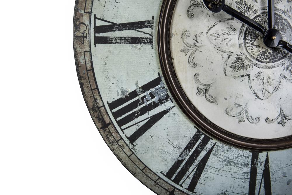 Distressed Mint Green 29" Round Wood Wall Clock
