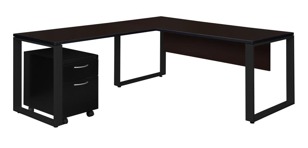 Regency STLSMP723042MWBK Structure 78-in Brown Modern/Contemporary L-shaped Desk