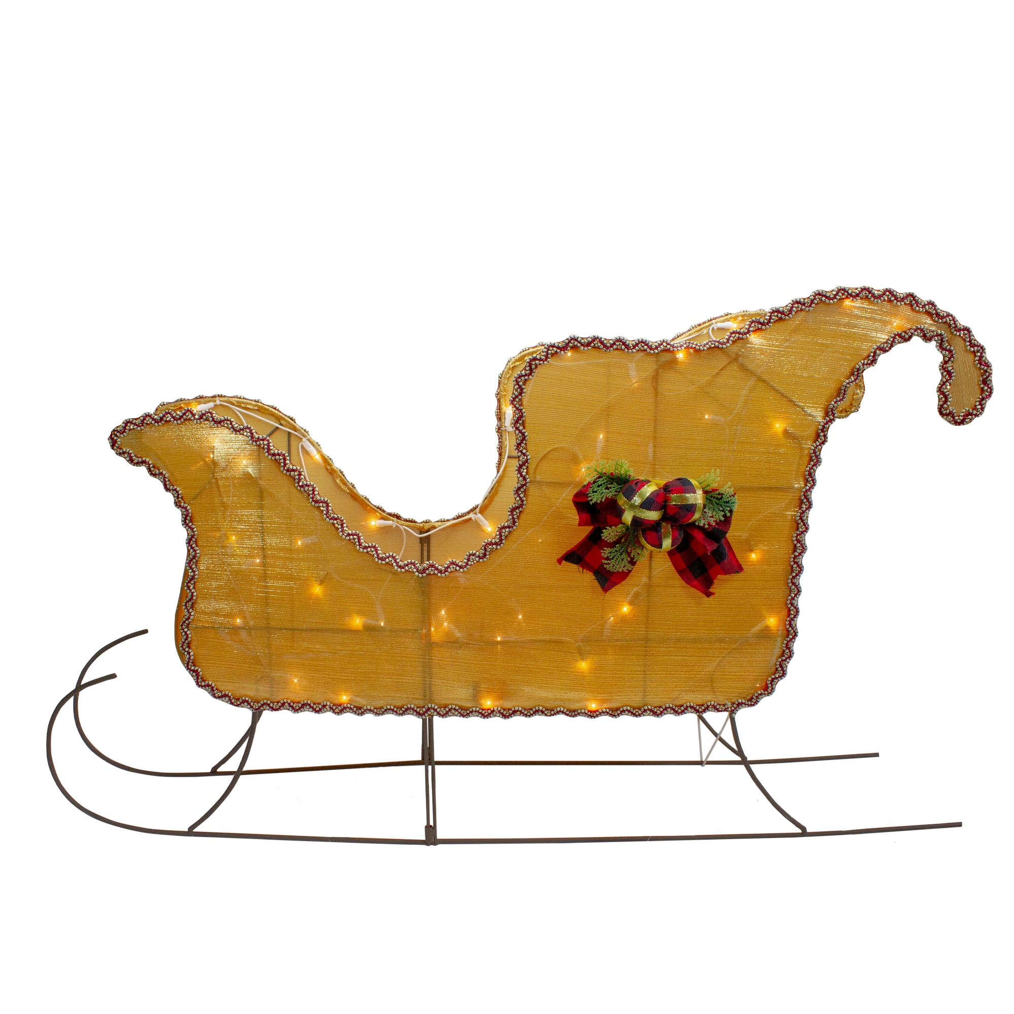 Northlight 34862262 21-in Freestanding Sleigh Yard decoration with Clear Incandescent Lights