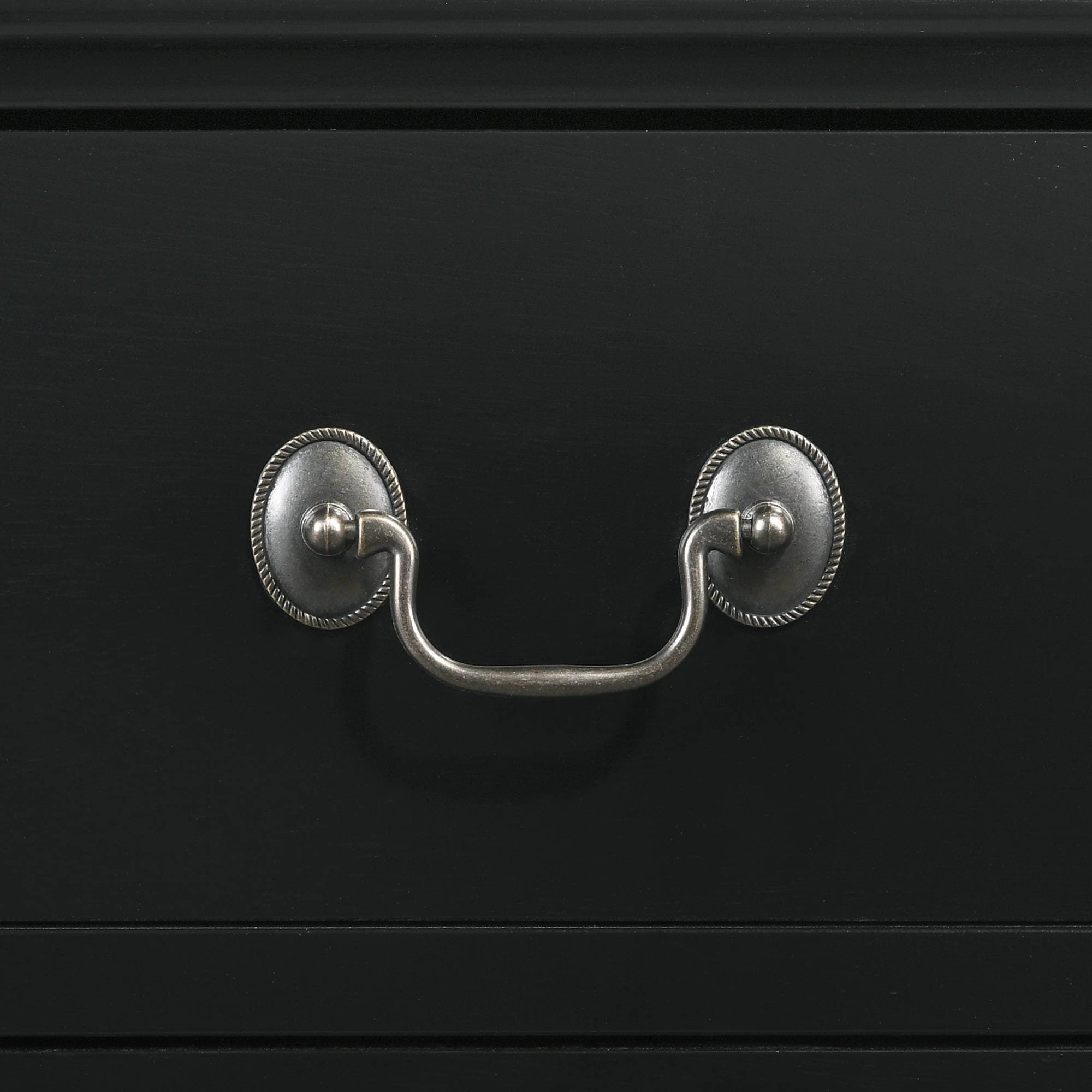 Ellington Black Rubberwood 2-Drawer Nightstand