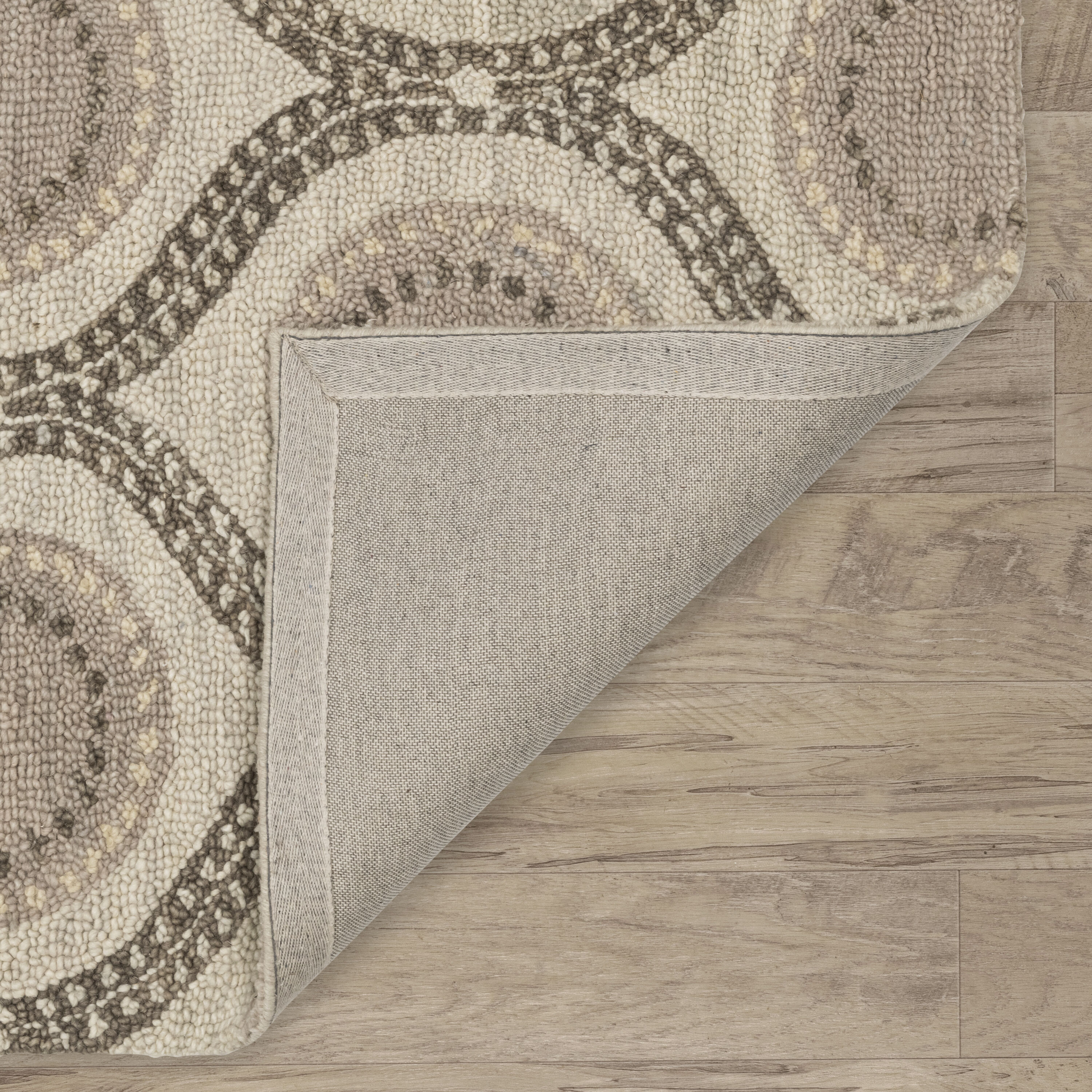 Gray Medallion Hand Tufted Wool Area Rug