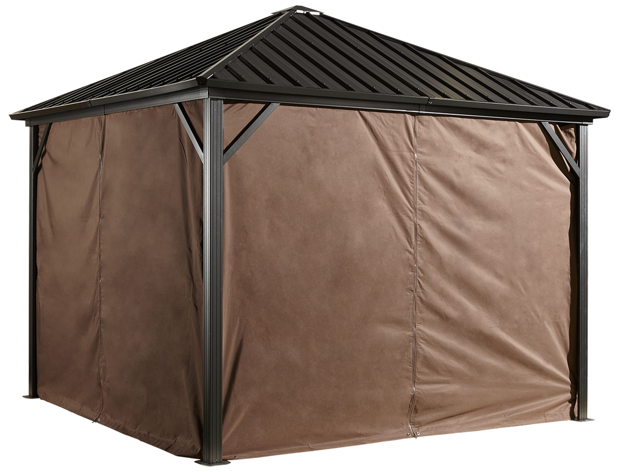 Dakota Brown Polyester Gazebo Curtain Panels Set