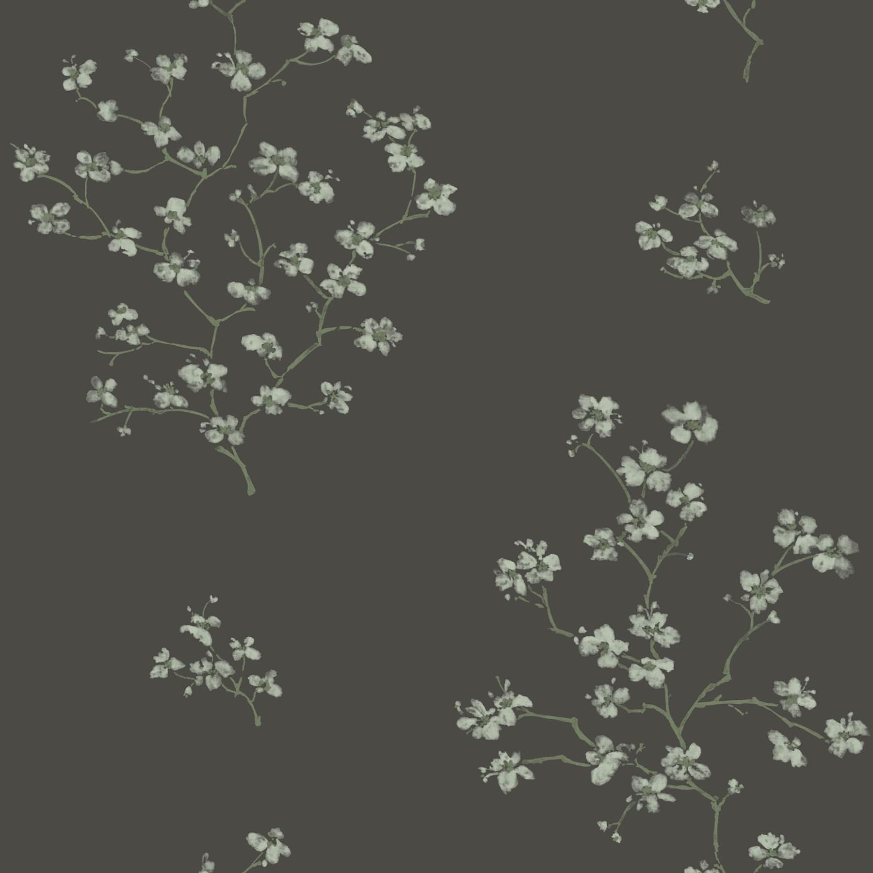 ESTA Home 56.4-sq Ft Black Non-woven Floral Unpasted Wallpaper At Lowes.com