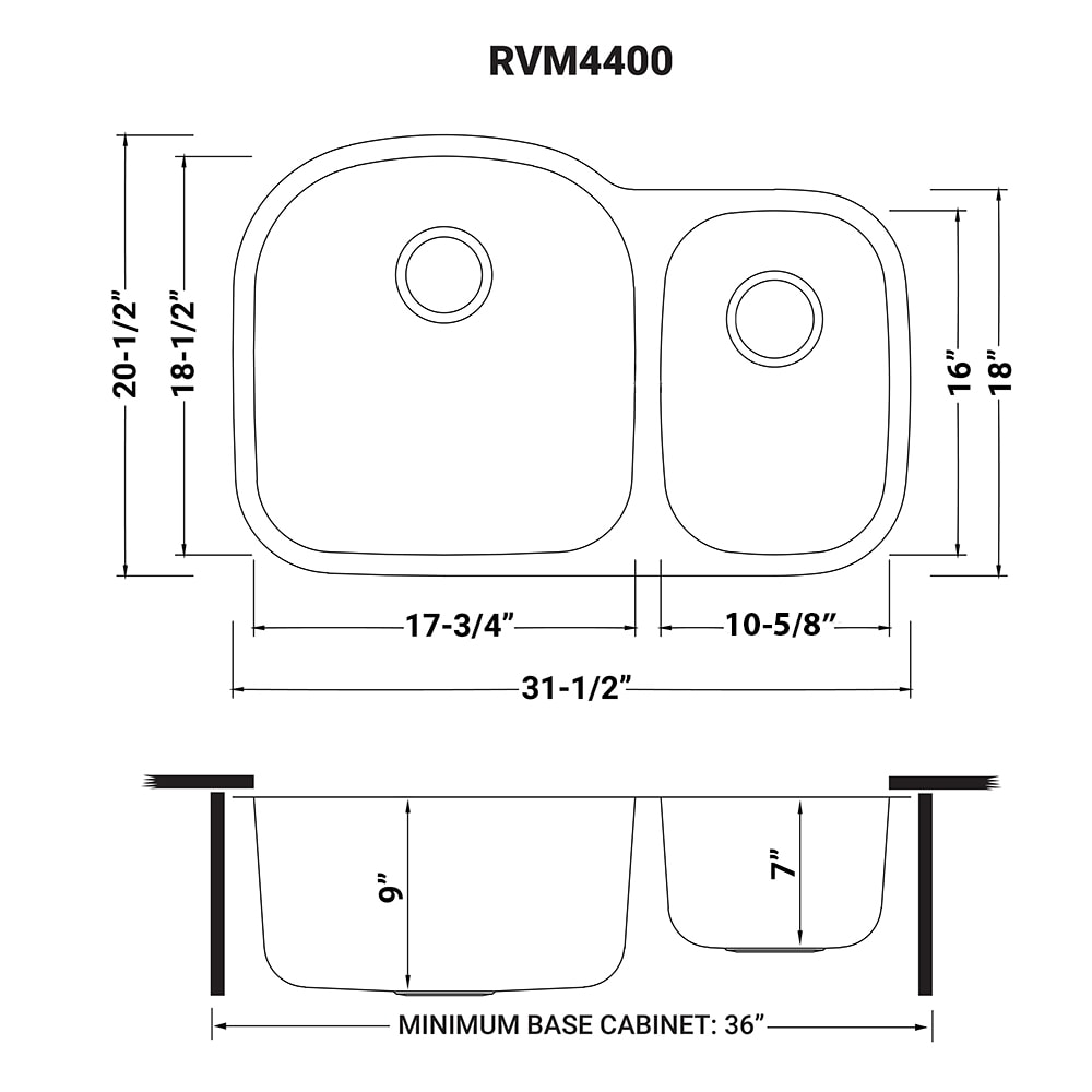 Ruvati RVM4400 Kitchen-Sinks - View #12
