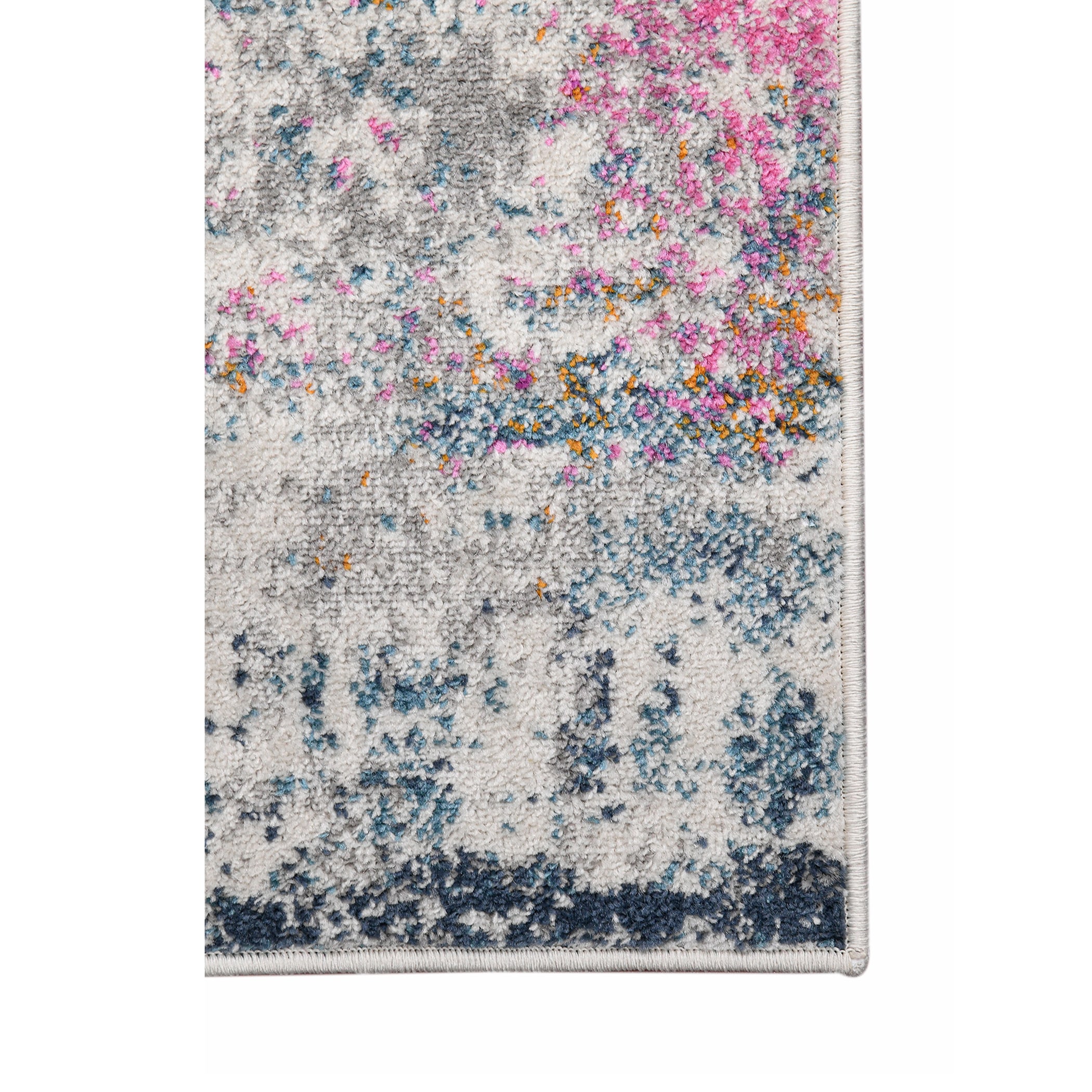 Red and Orange Synthetic Washable Rectangular Area Rug 5' x 7'