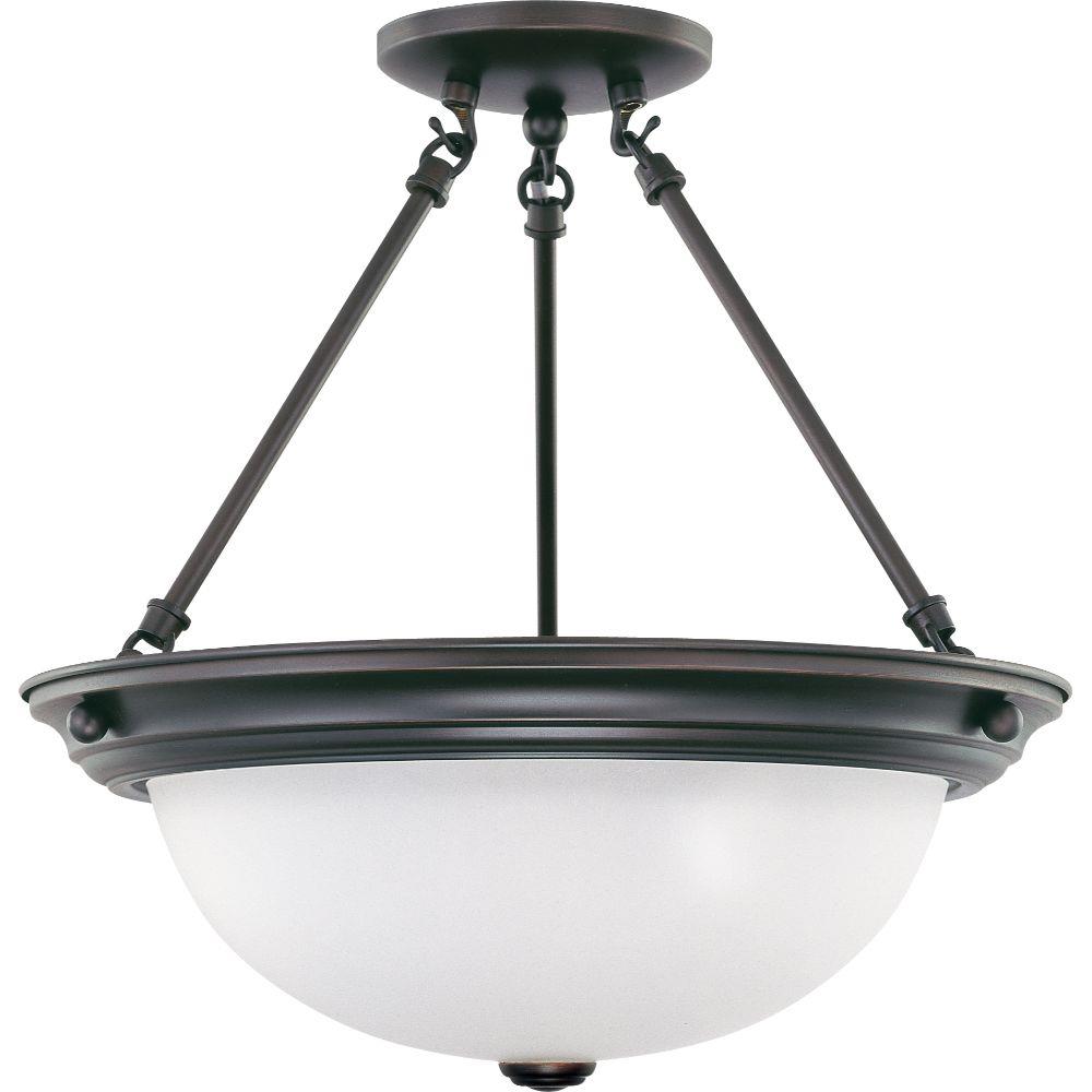 LW-SC514632 3-Light 15.25-in Mahogany Bronze Flush Mount Light