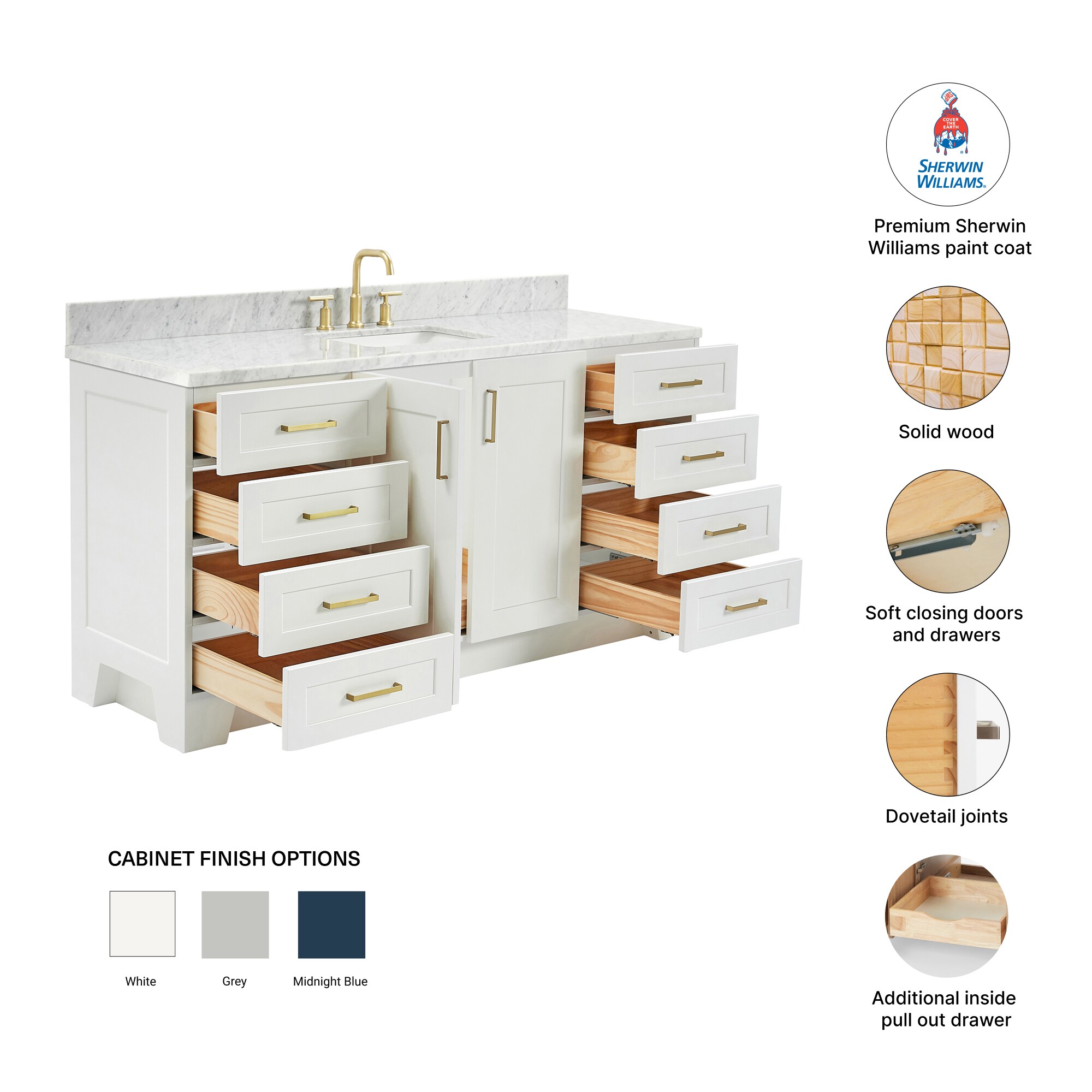 ARIEL Q067SCW2RVOWHT Bath-Vanity-Combo - View #4