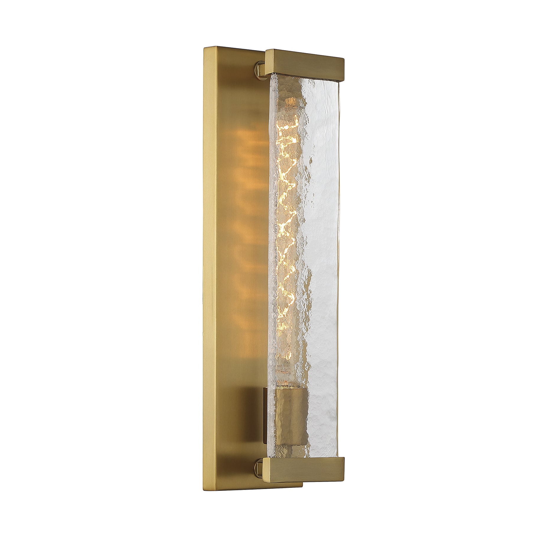 Alberta Warm Brass and Glass Industrial Wall Sconce