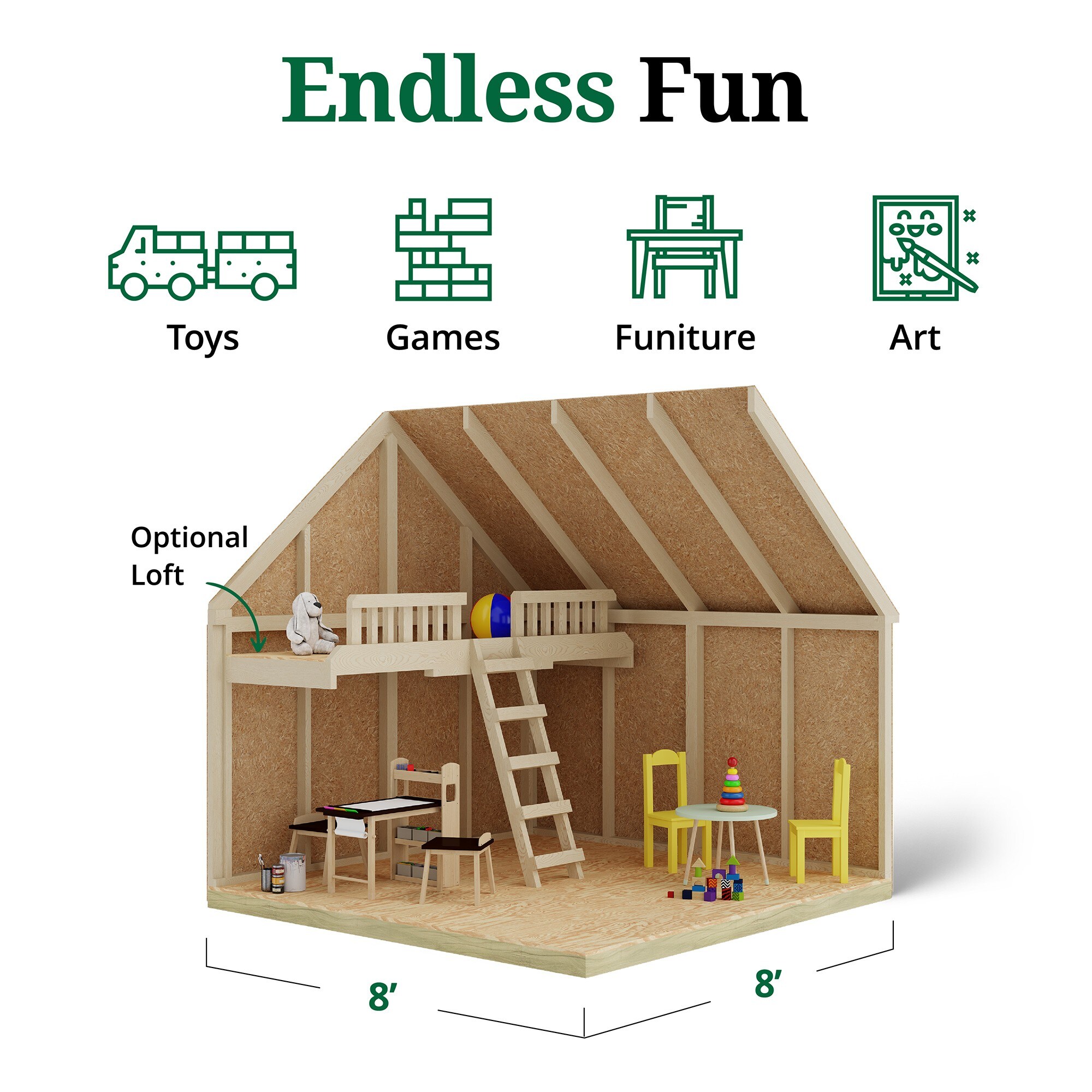 Little Cottage Co 11X8 PC-PNK-LFT playhouses - View #4