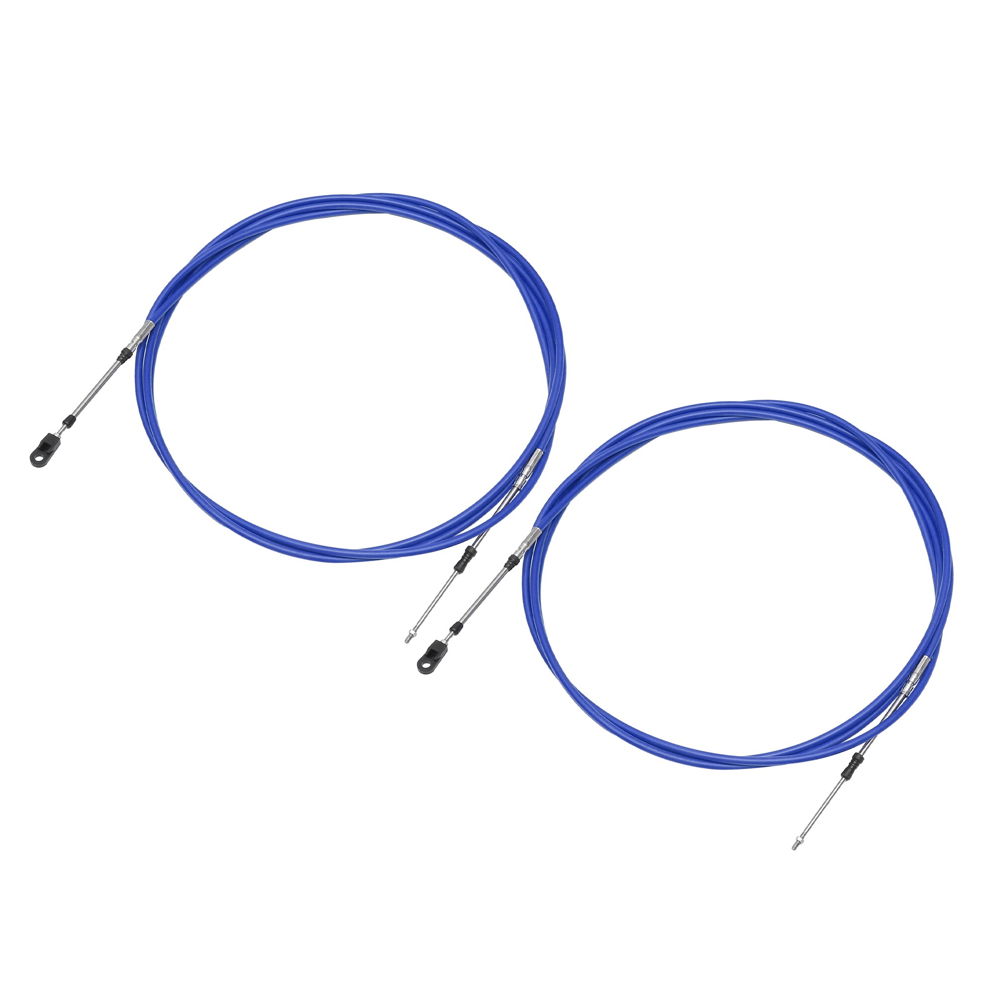 Unique Bargains Universal 500cm 16FT 33C 3300 Marine Boat Throttle Shift Control Cable Blue with Fastening Head for Yamaha Outboard Engine - Pack of 2