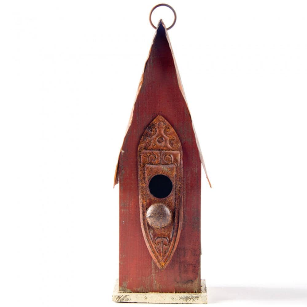 Glitzhome GH1419002234 13.25-Inches H Multi Wood Decorative Bird House