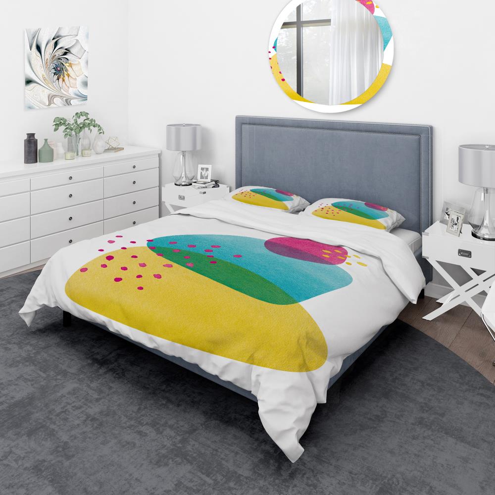 Designart BED30280-T 3 -Piece Yellow Twin Duvet cover Set