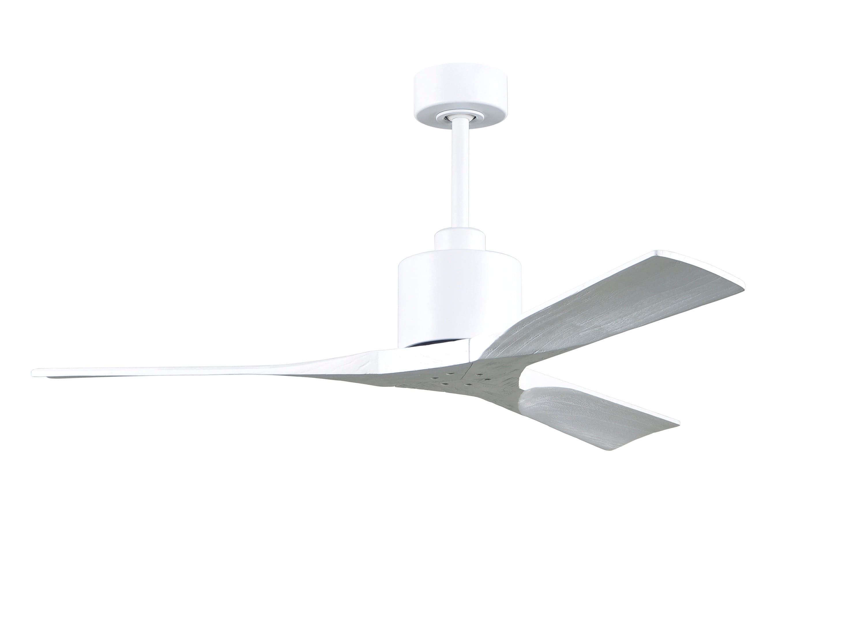 Matthews Fan Company NK-MWH-MWH-52 Nan 52-in Outdoor Matte White with Matte White Blades Ceiling Fan Without Light - Remote Included ( 3 -Blade )