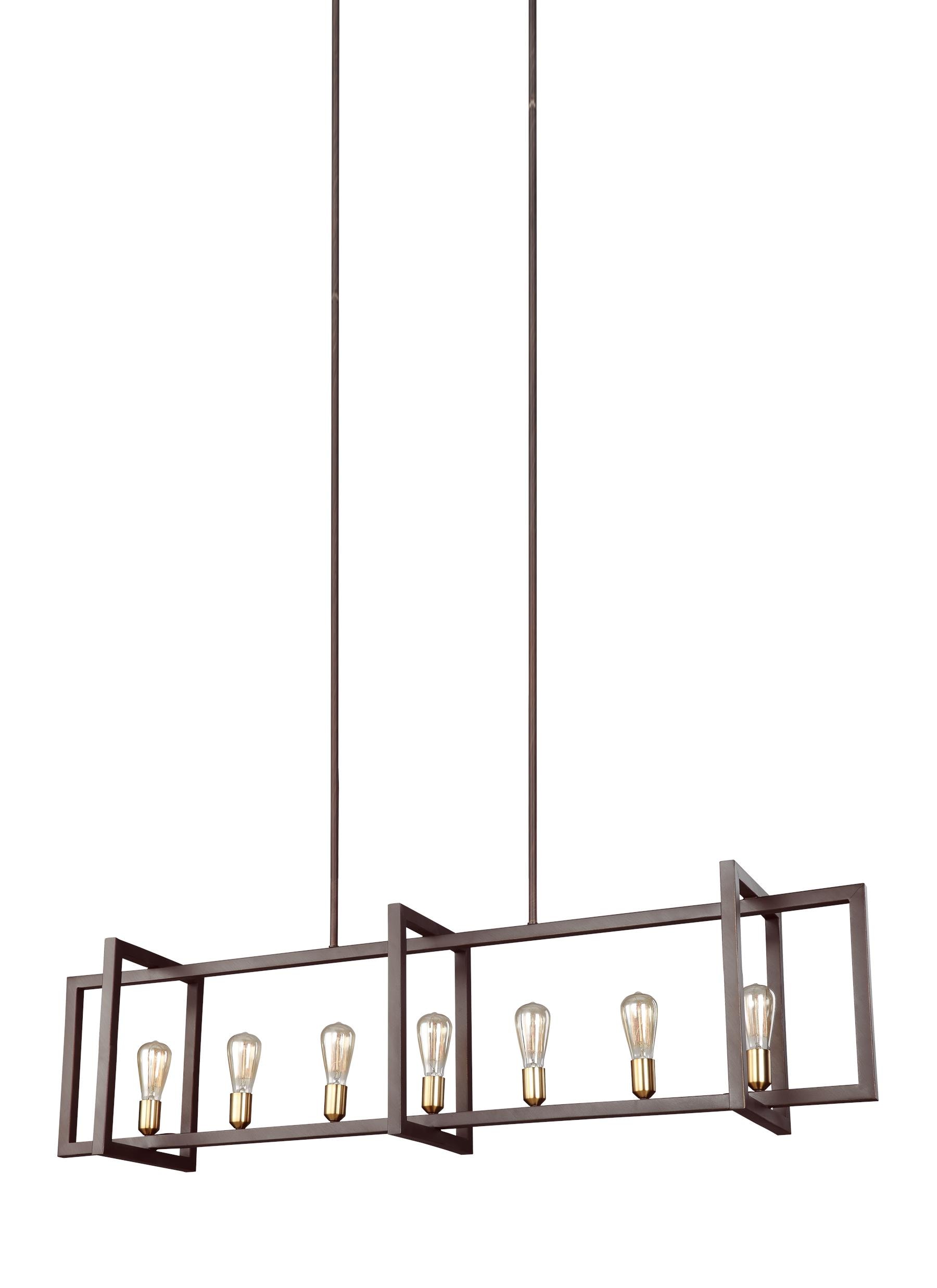 Finnegan New World Bronze Geometric 7-Light Island Chandelier