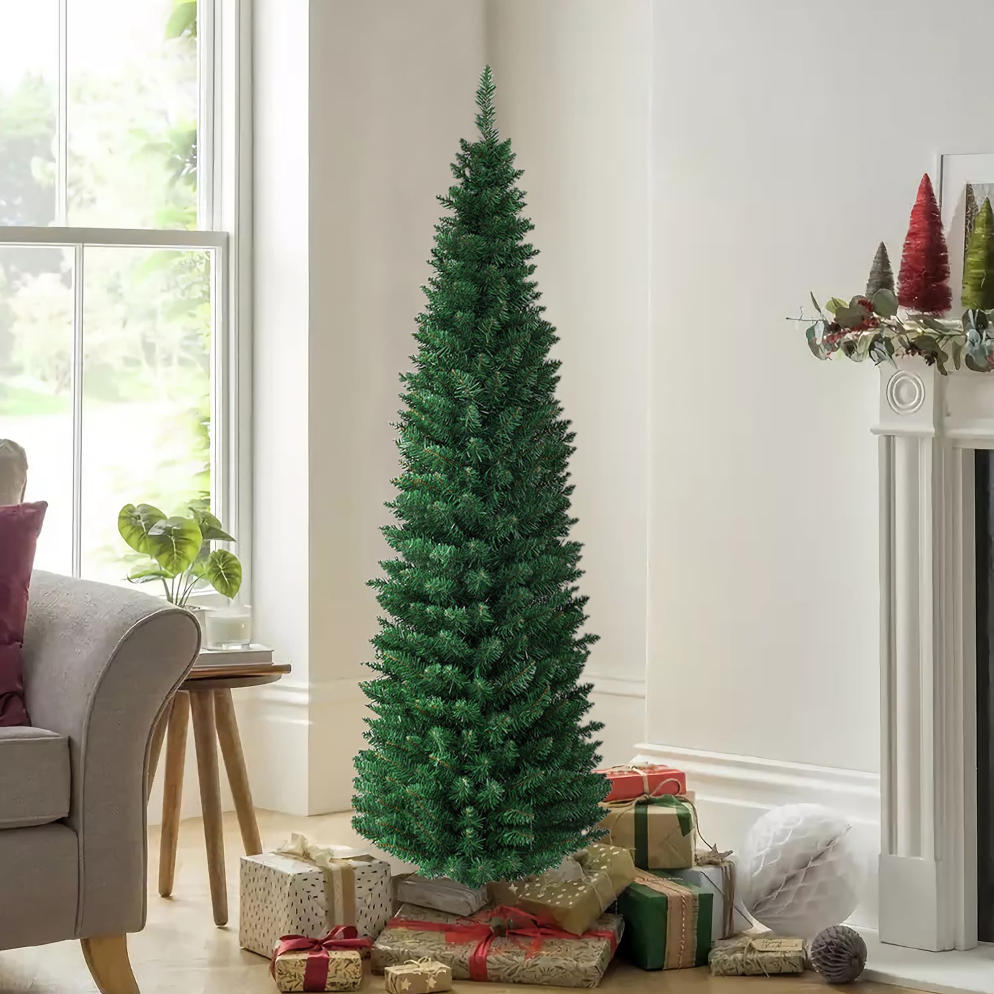 Forclover 6-ft Slim Artificial Christmas Tree in the Artificial ...