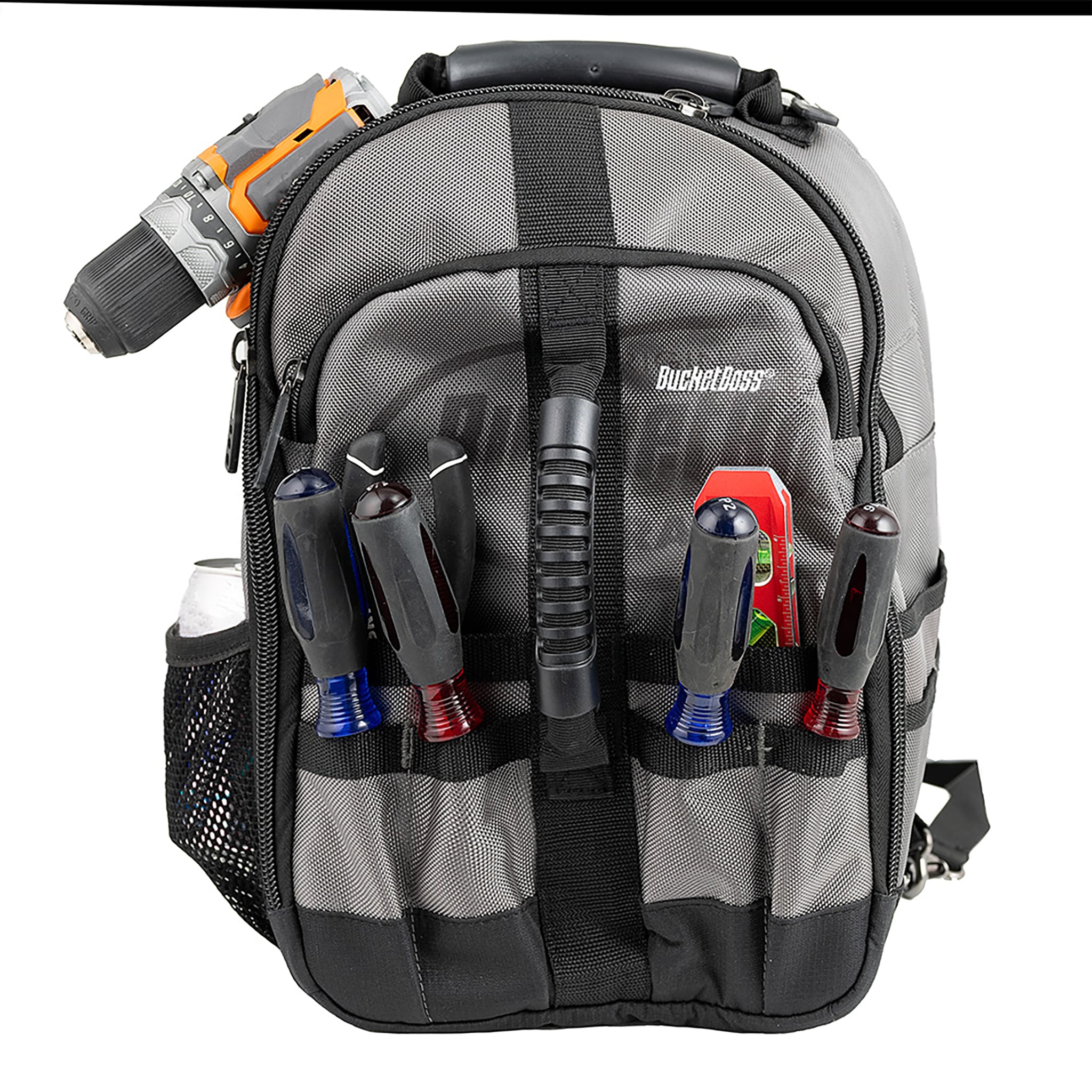 Bucket Boss SLING PACK Grey, Black Polyester 10.5-in Zippered Backpack in  the Tool Bags department at