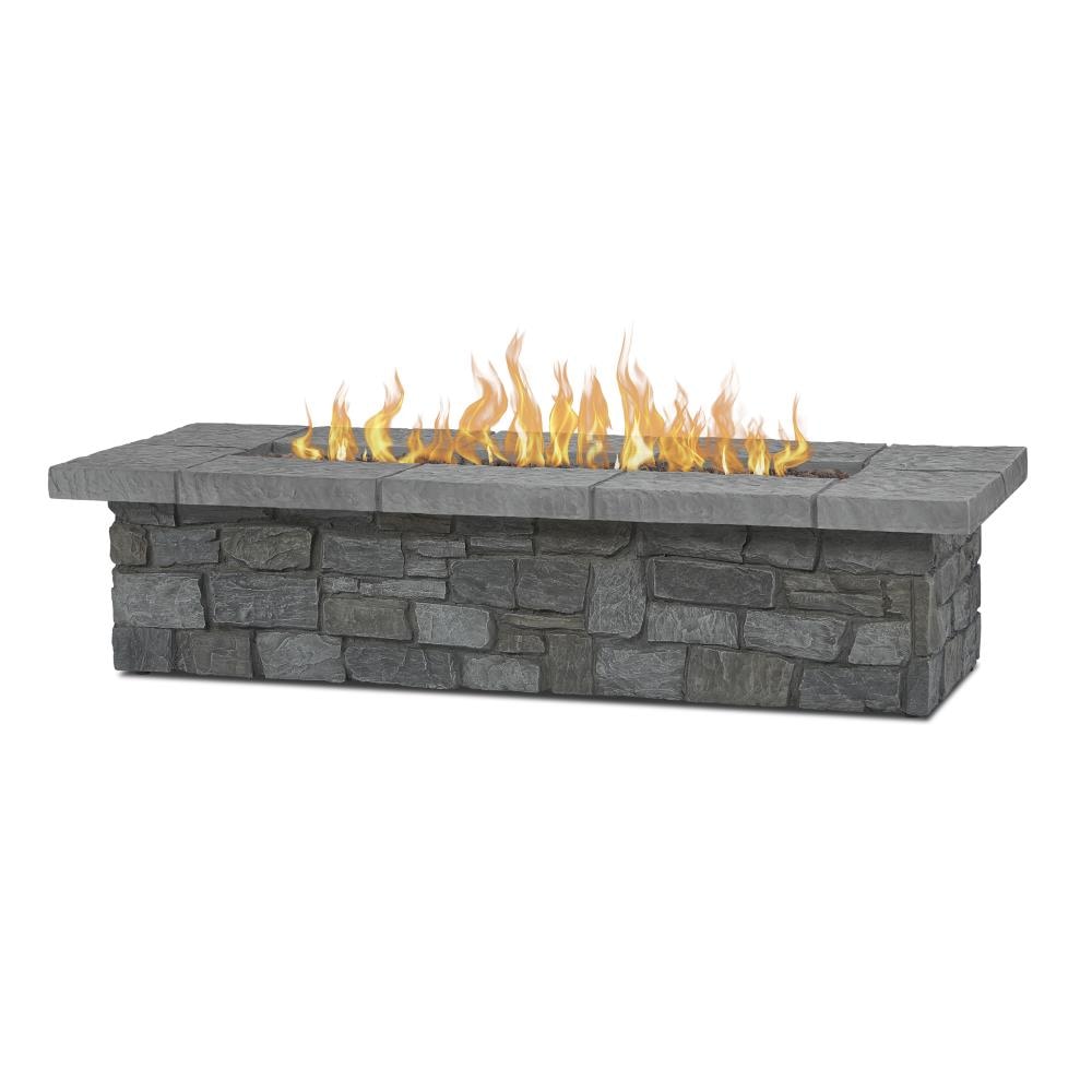 Real Flame C11813LP-GRY Sedona 66.25-in W Gray Portable Composite Rectangle Liquid propane Fire table