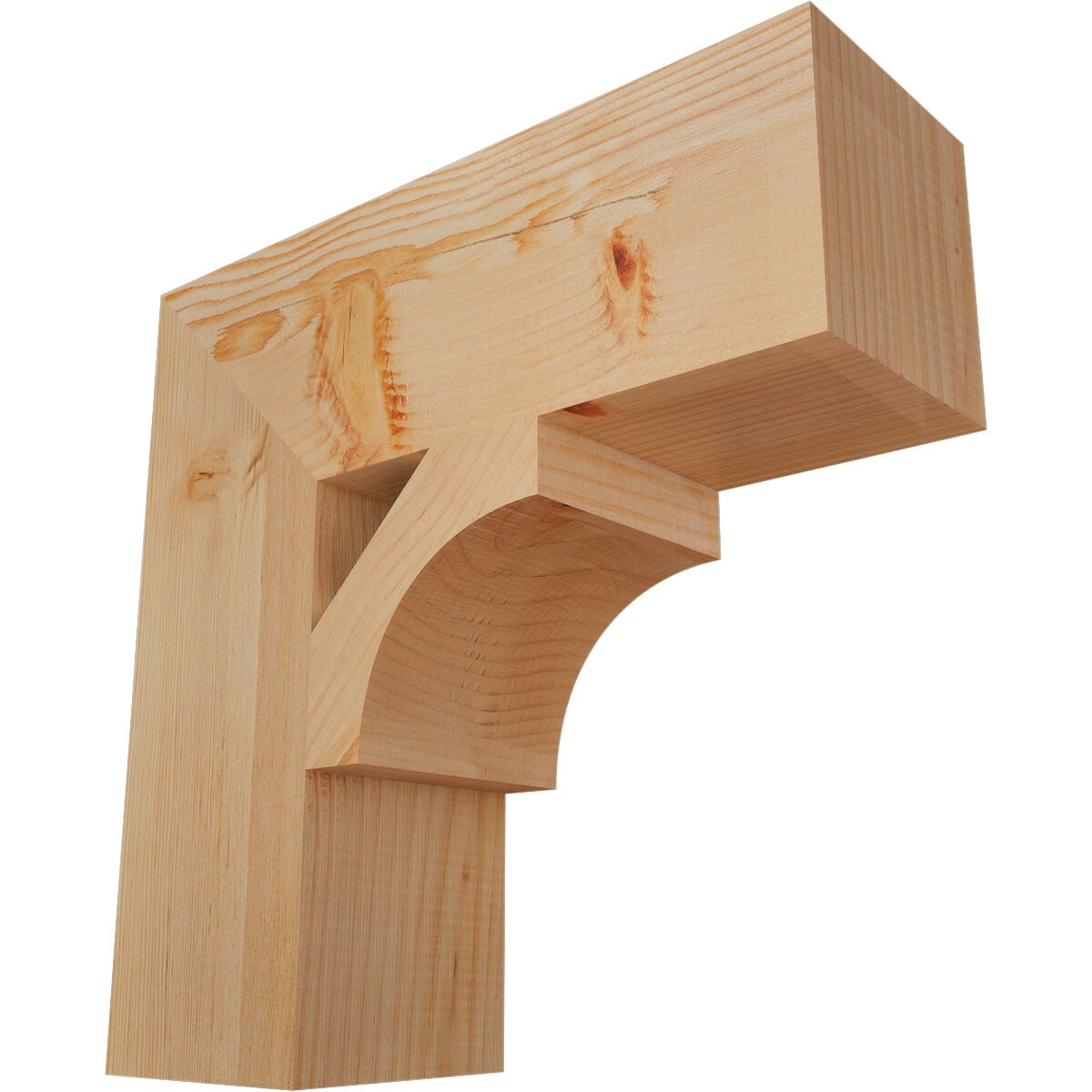 Ekena Millwork BKT06X18X18WTL05SDF Westlake block smooth 5-1/2-in x 18-in x 18-in Douglas fir Brown Wood Standard bracket