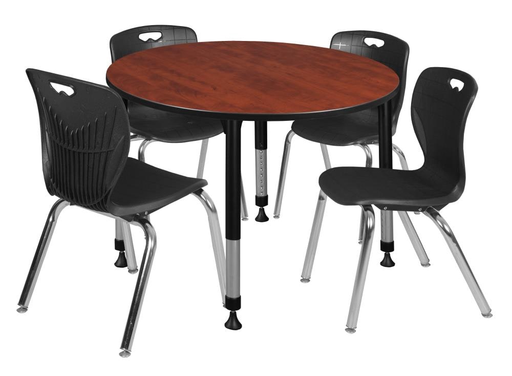 Regency TB48RNDCHAPBK40BK Classroom Tables Red 4-Person Training Table (48-in W x 34-in H)