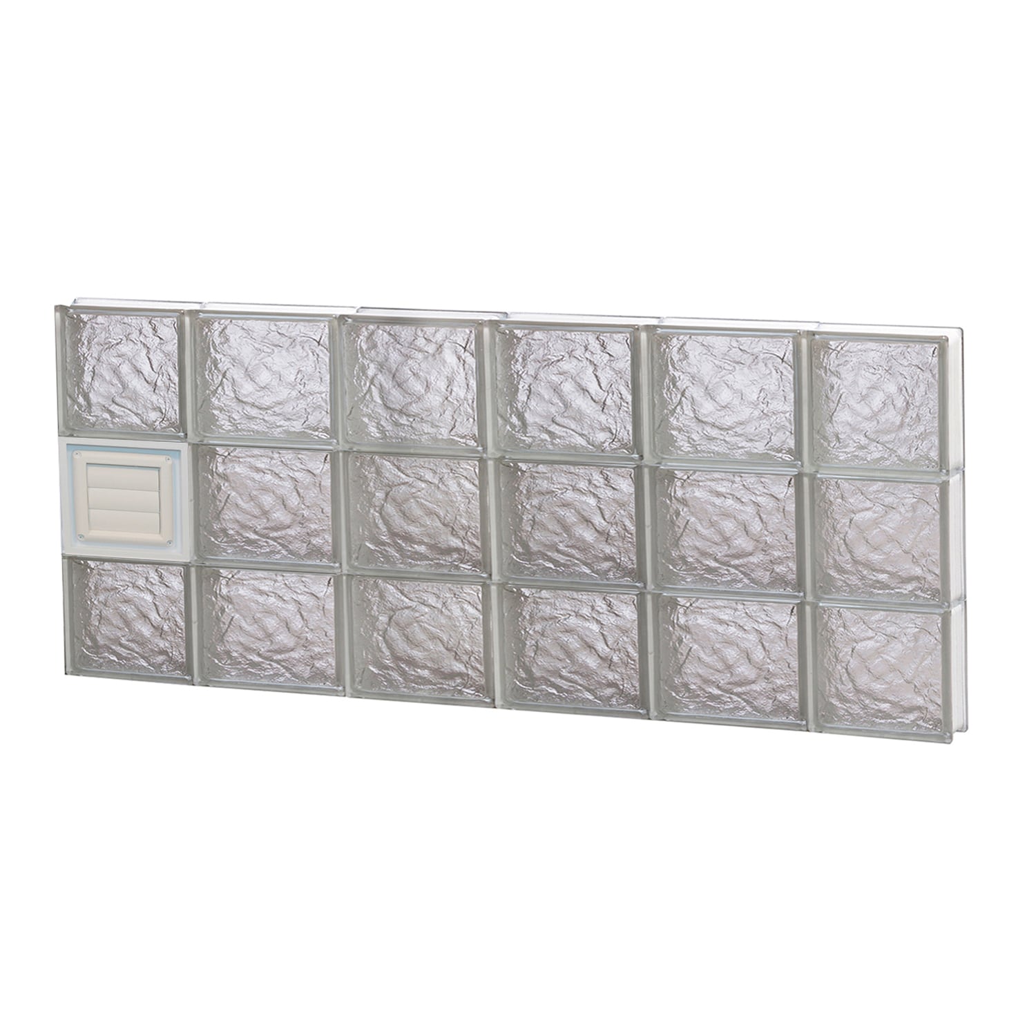 REDI2SET D4418IS Ice Glass 42-1/2-in x 17-1/4-in Frameless Replacement Dryer vent Glass Block Window