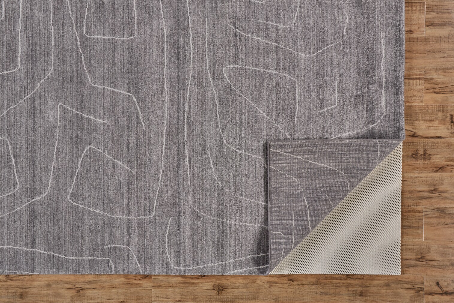 Lennox Abstract Hand-Loomed Gray Wool-Viscose 8' x 10' Rug