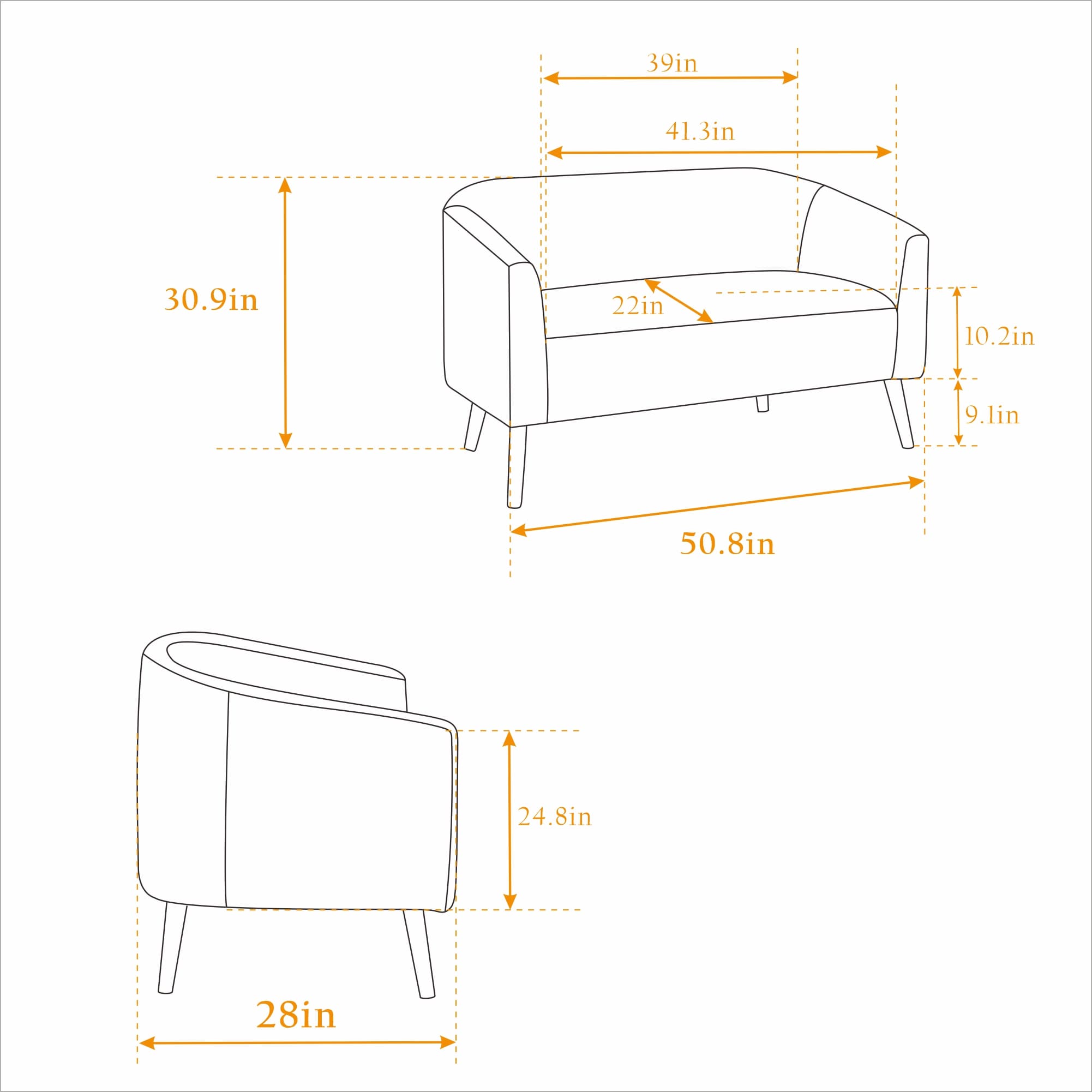 Hrinhom HC-W3002-GREEN Sofas-Loveseats - View #12