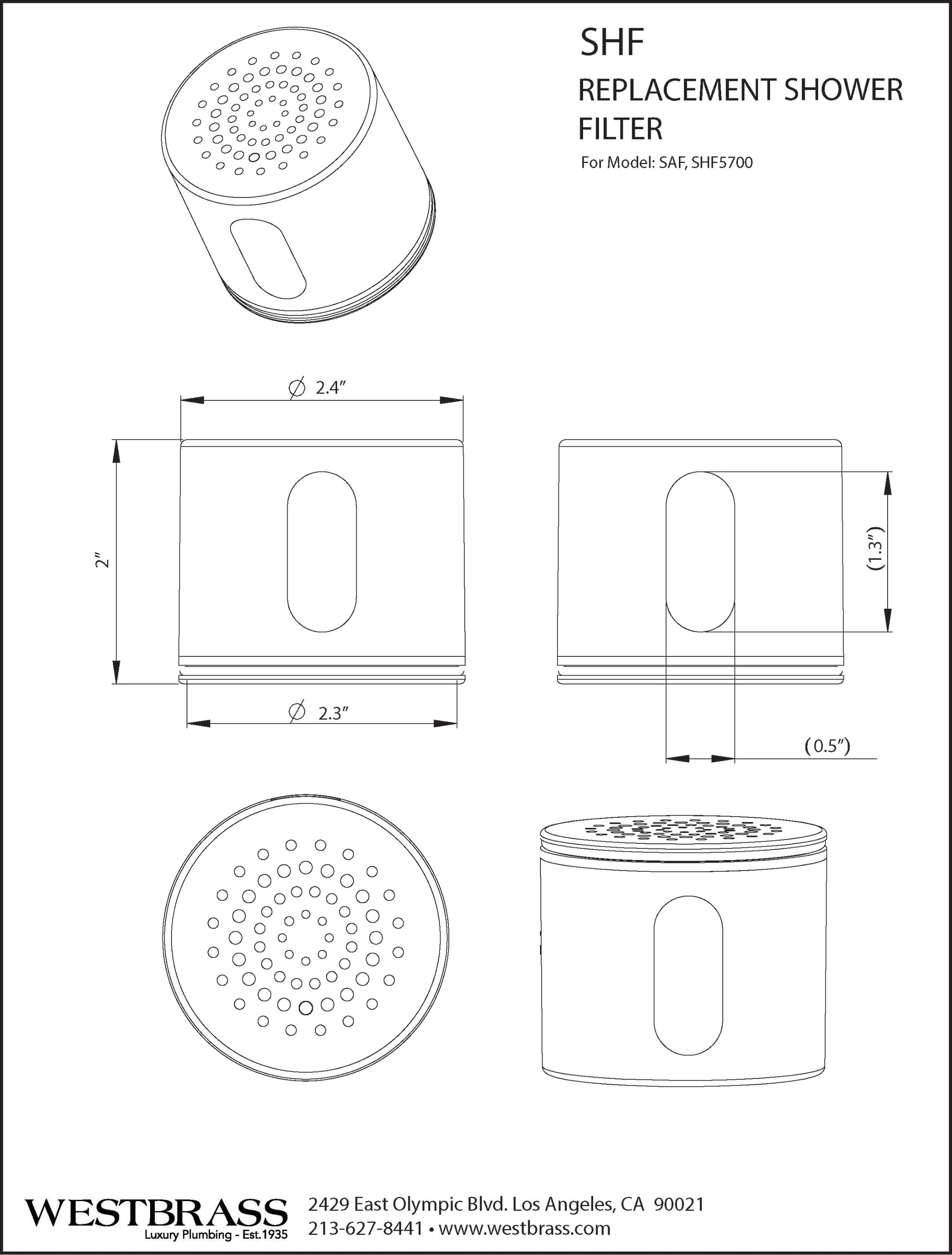 Westbrass SHF Shower-Head-Filters - View #8