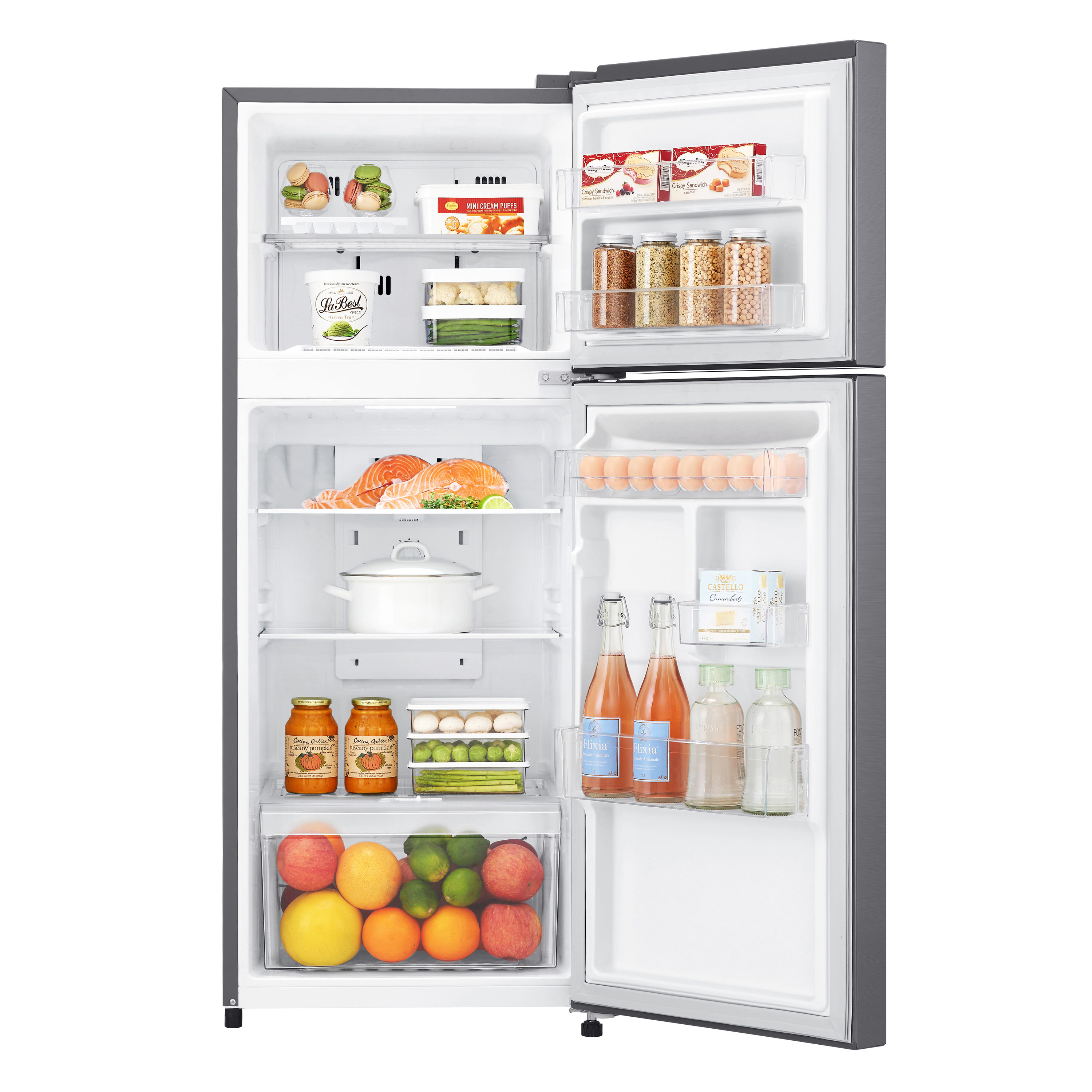 LG 6.6-cu ft Counter-depth Top-Freezer Refrigerator (Platinum