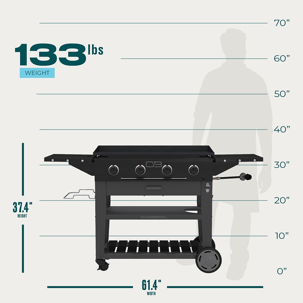 Char Broil 36 in Performance Griddle 4 Burner Liquid Propane Flat