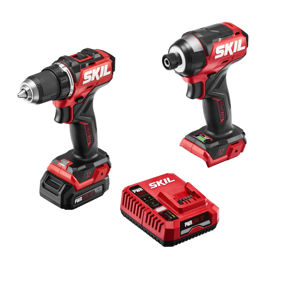 SKIL 2-Tool Brushless Power Tool Combo Kit Case (Li-ion Batteries and  Charger Included) in the Power Tool Combo Kits department at