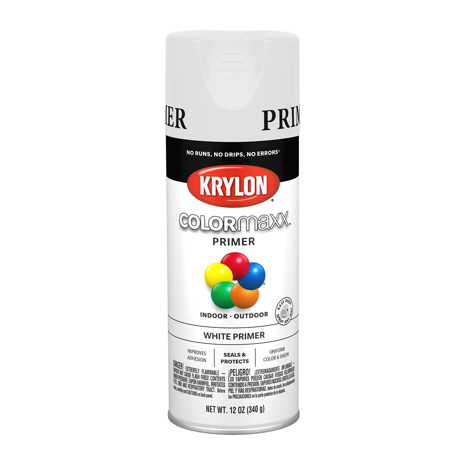 Krylon K85545007 COLORmaxx Spray Paint and Primer for Indoor/Outdoor Use,  15 Ounce, Gloss White